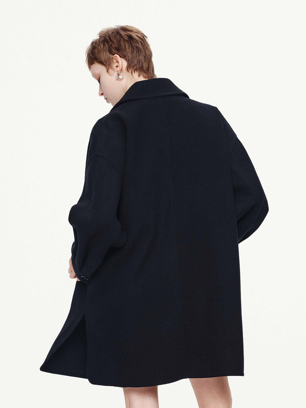 Removable Collar Wool Coat