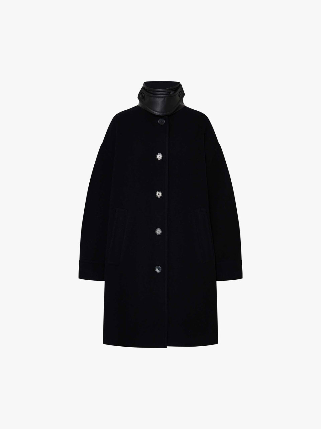 Removable Collar Wool Coat