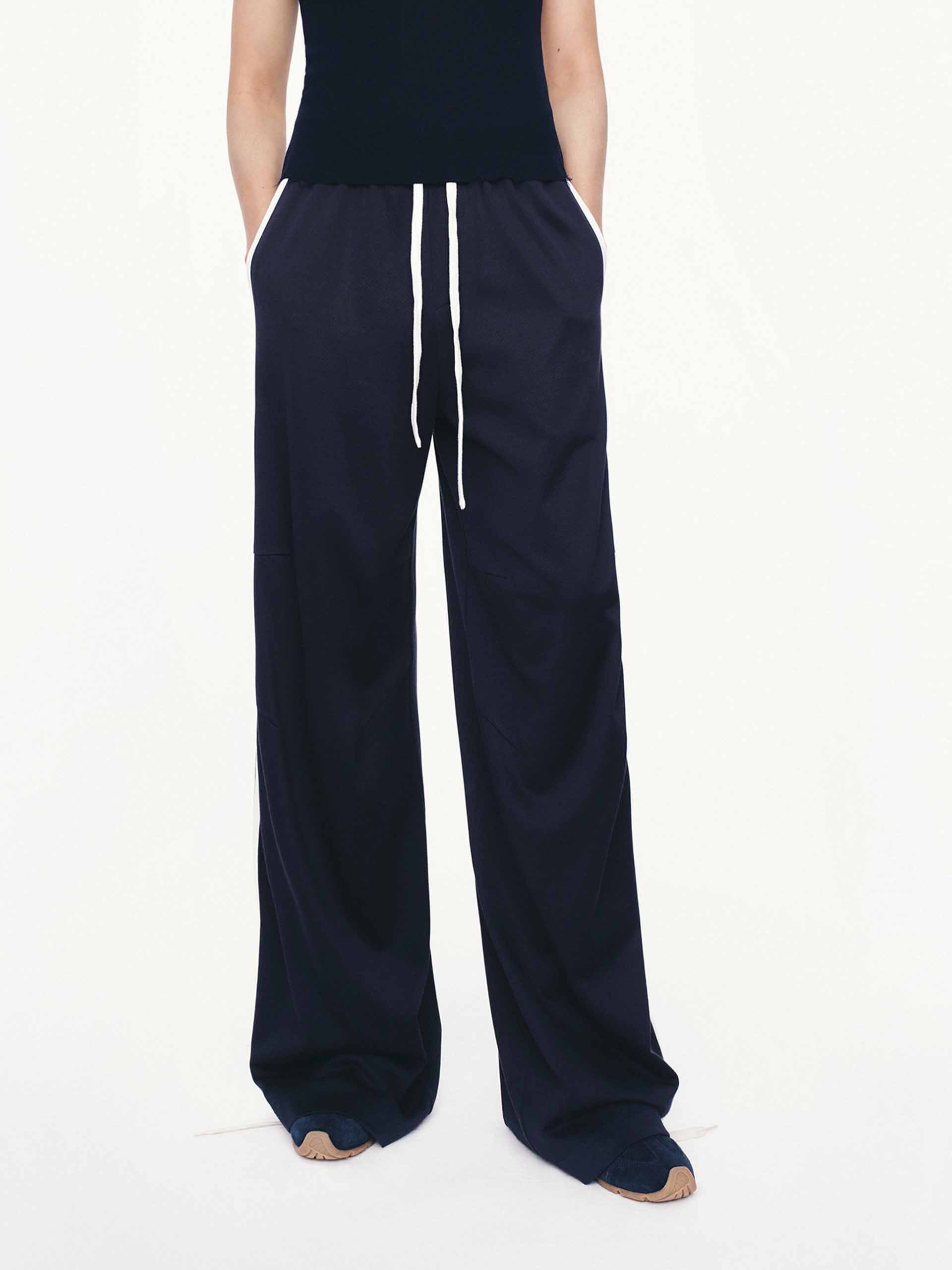 Contrast Trim Drawstring Trousers