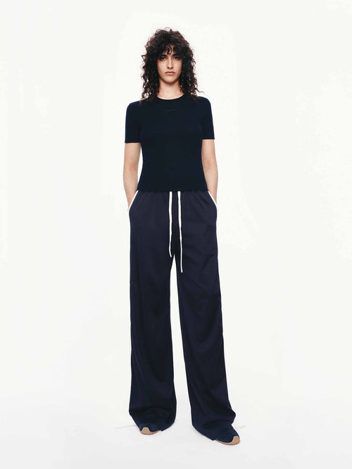 Contrast Trim Drawstring Trousers