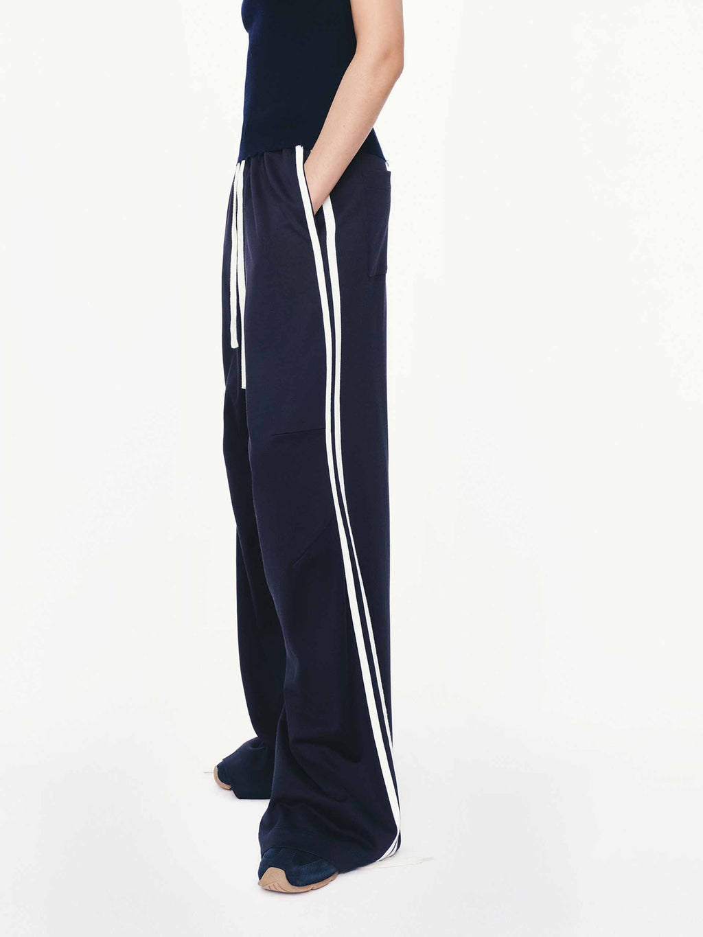 Contrast Trim Drawstring Trousers