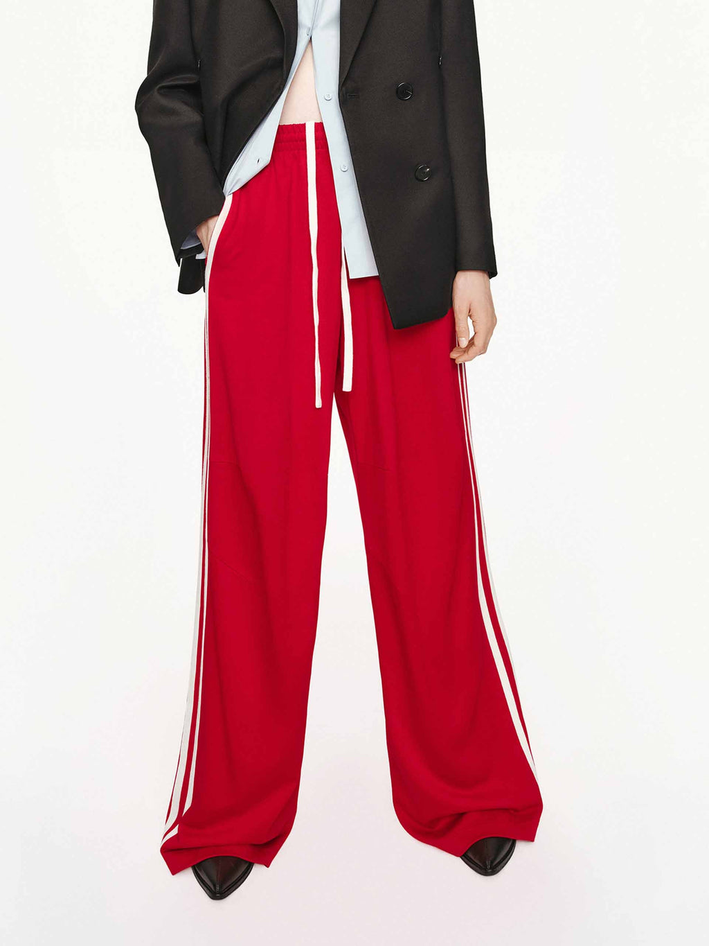 Contrast Trim Drawstring Trousers