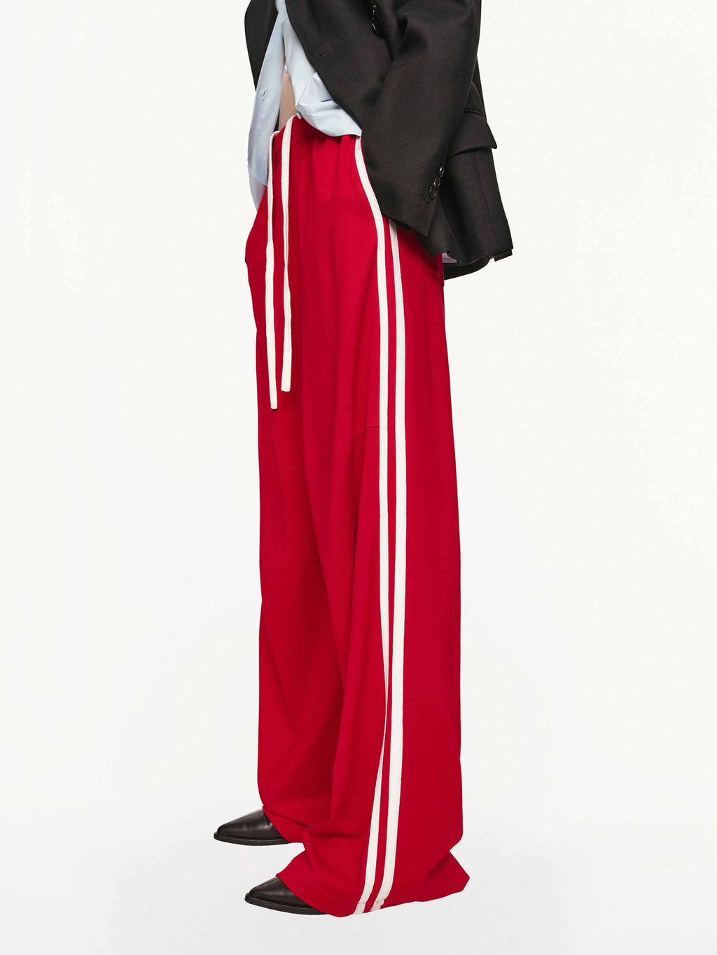 Contrast Trim Drawstring Trousers