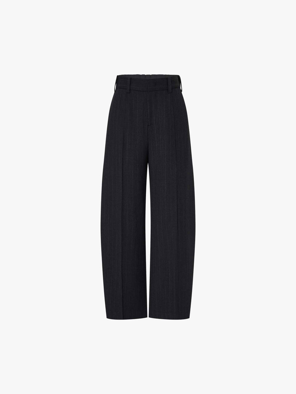 Pinstripe Barrel Leg Trousers