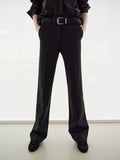 Mid Waist Straight Black Pants