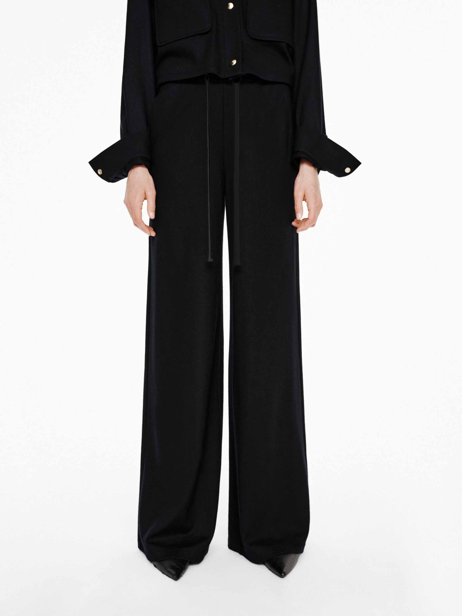 Wool Blend Relaxed Trousers