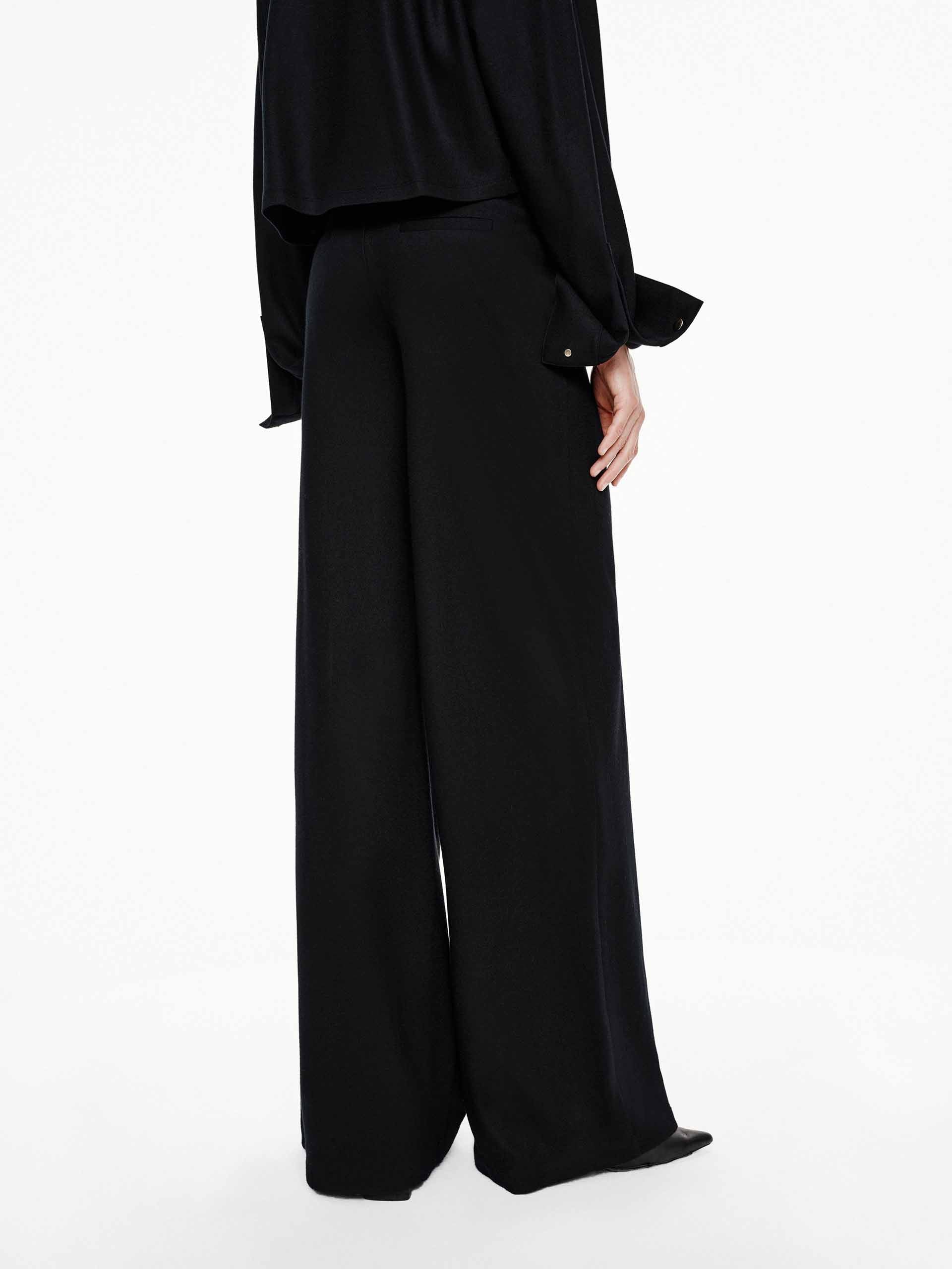 Wool Blend Relaxed Trousers