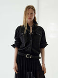 Hotfix Rhinestones Denim Shirt