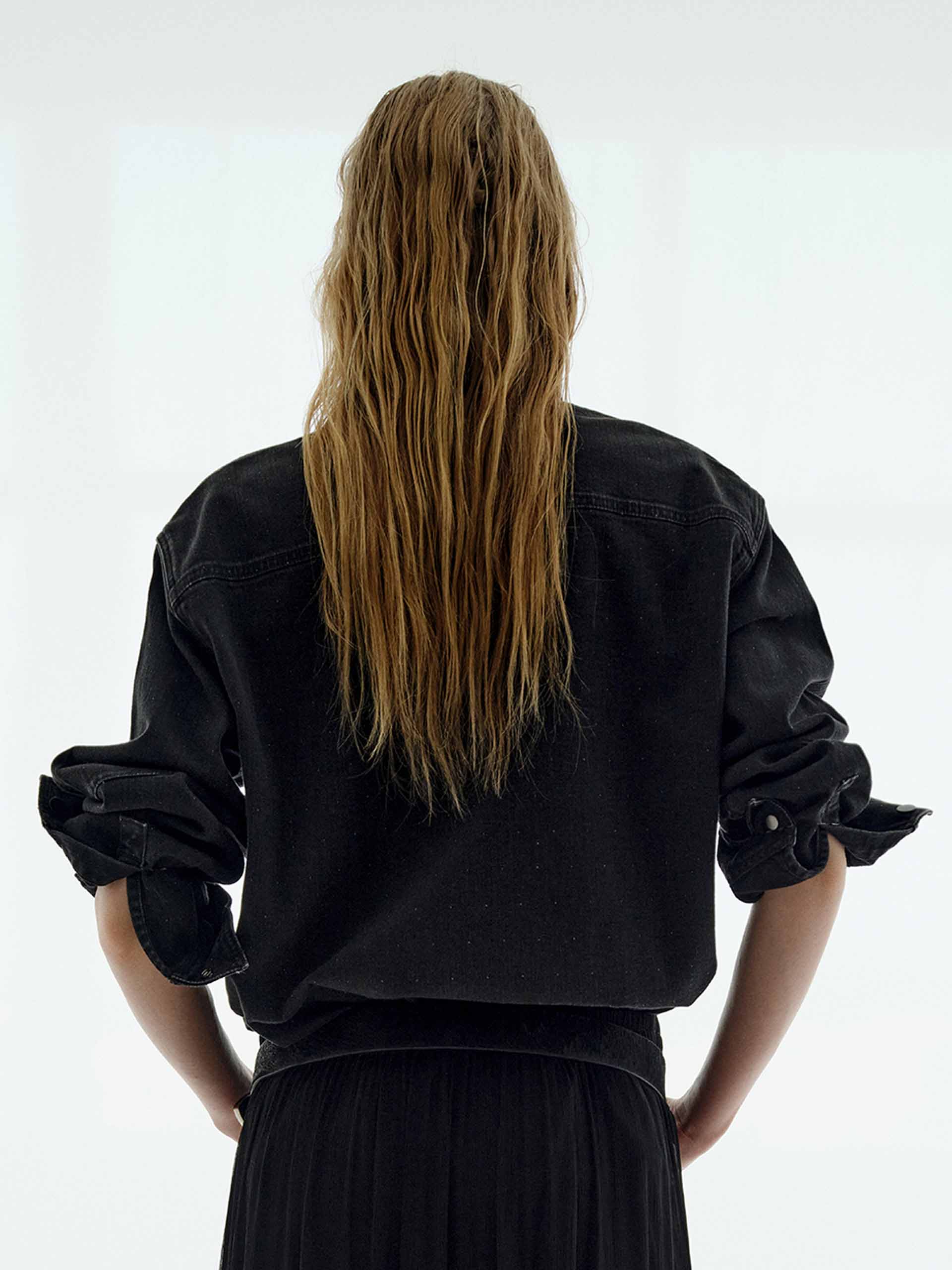Hotfix Rhinestones Denim Shirt