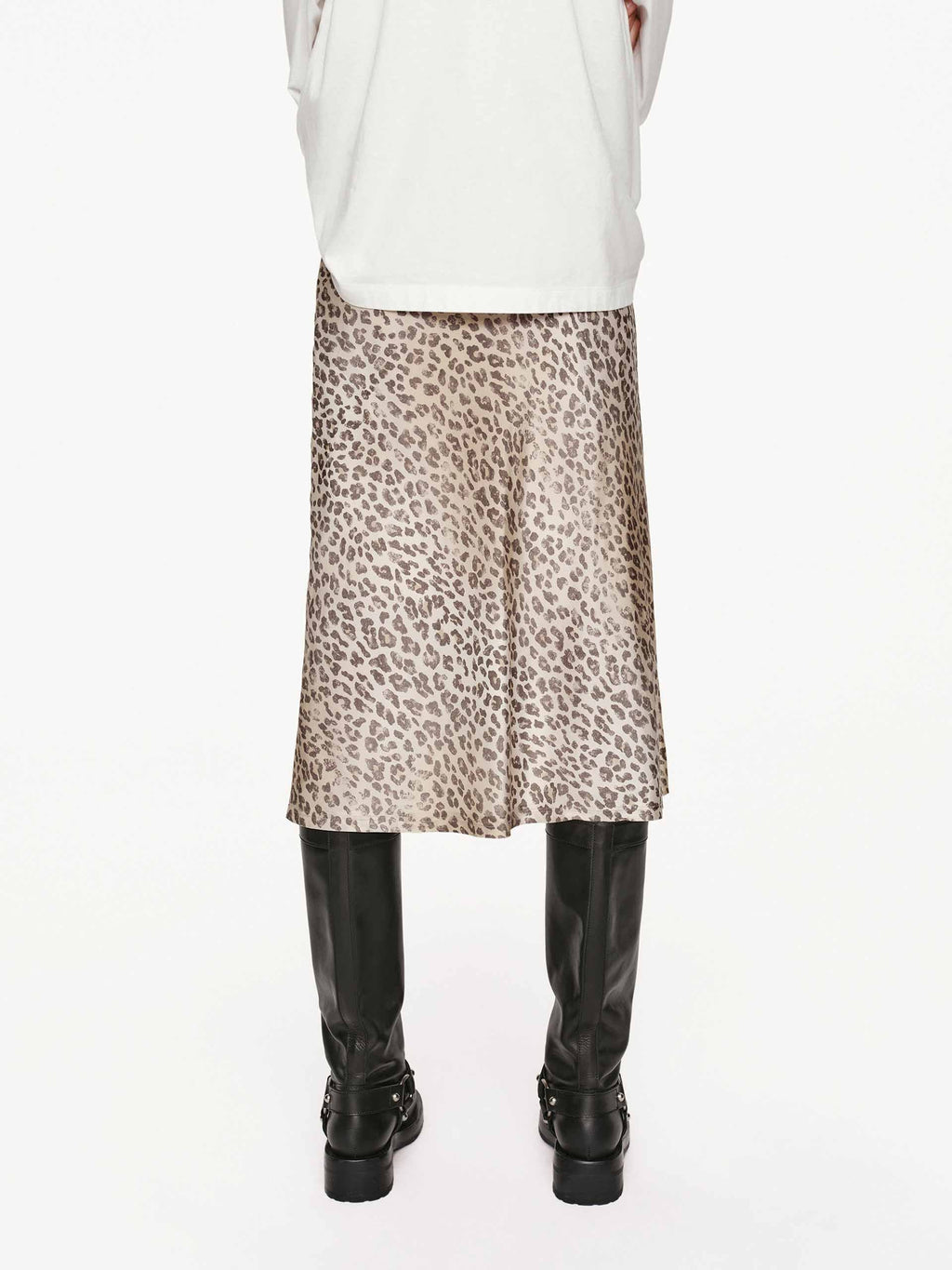 Leopard Print Silk Skirt