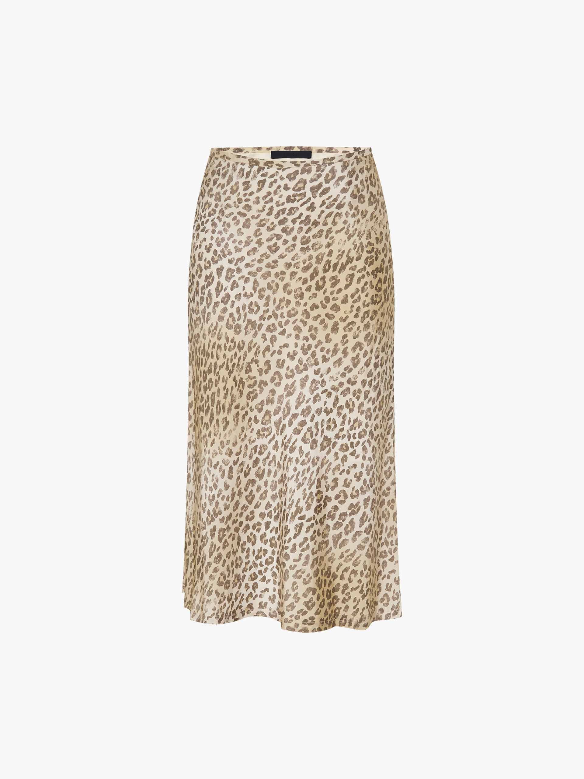Leopard Print Silk Skirt