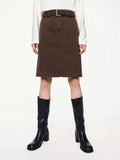 Back Slit Cotton Mini Skirt