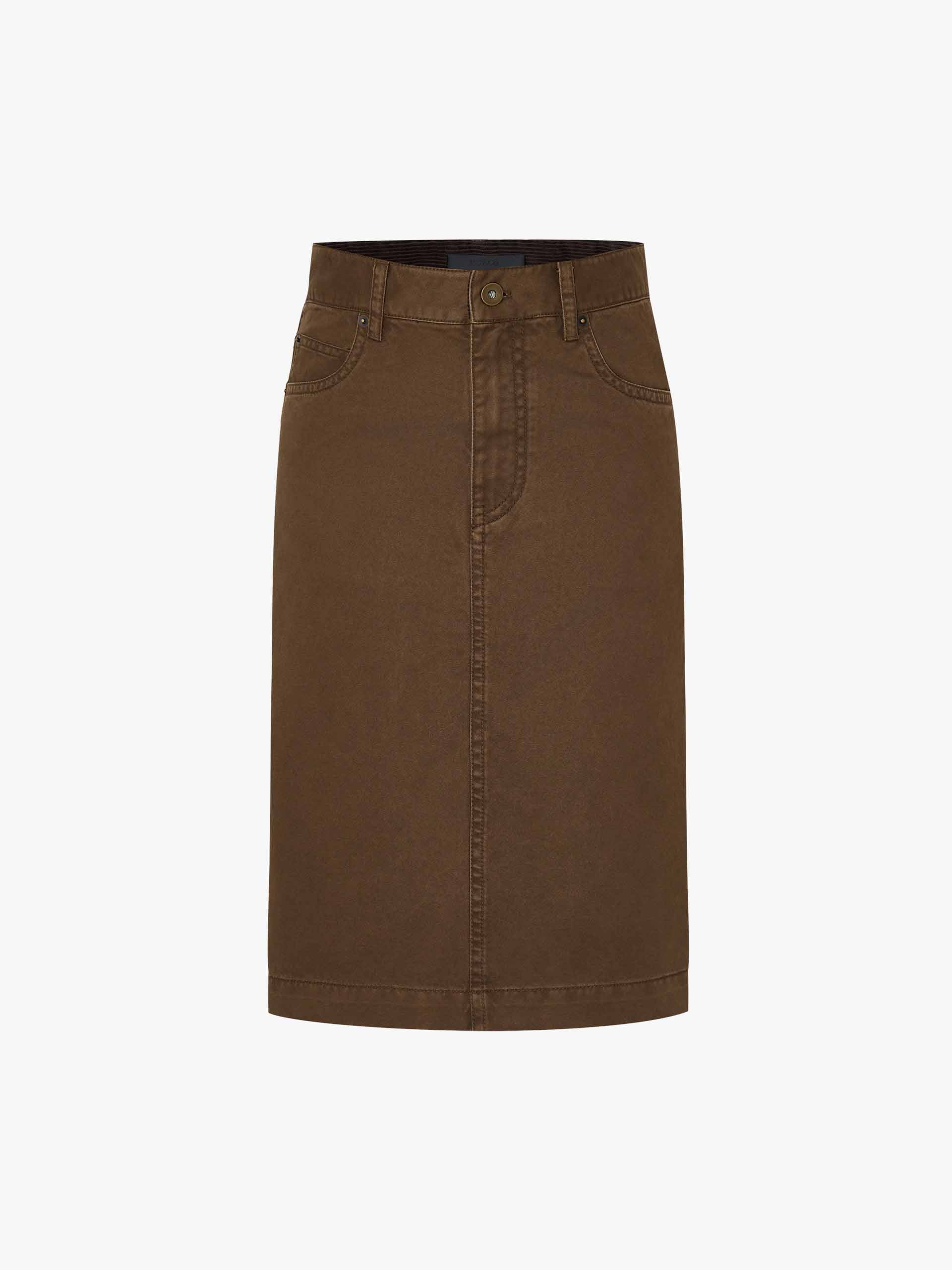 Back Slit Cotton Mini Skirt