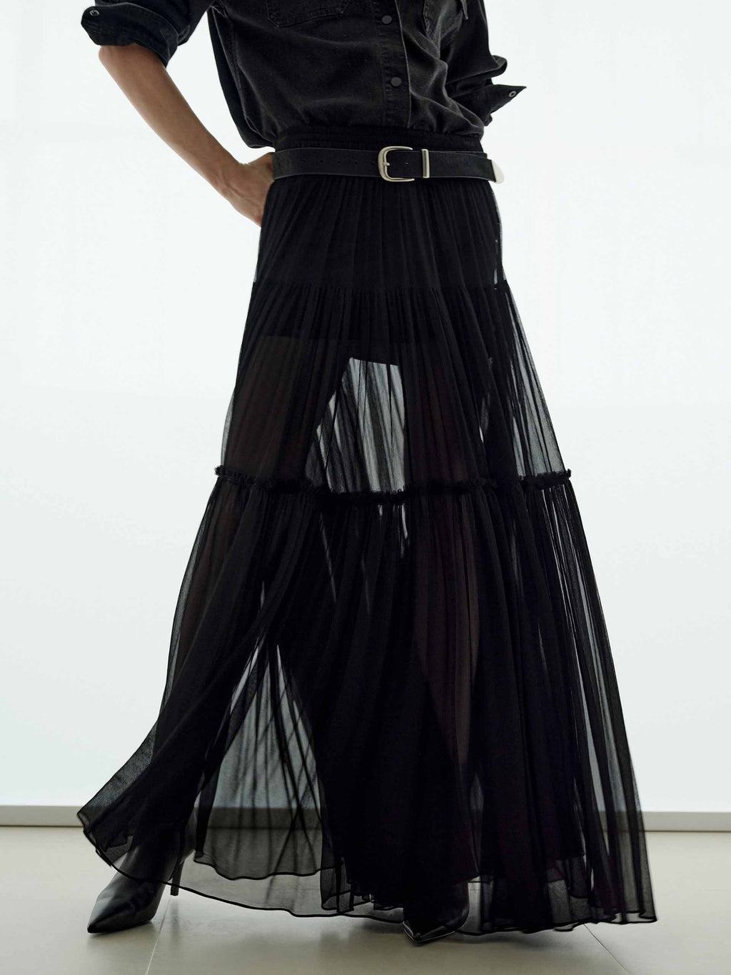 Semi-transparent Maxi Skirt