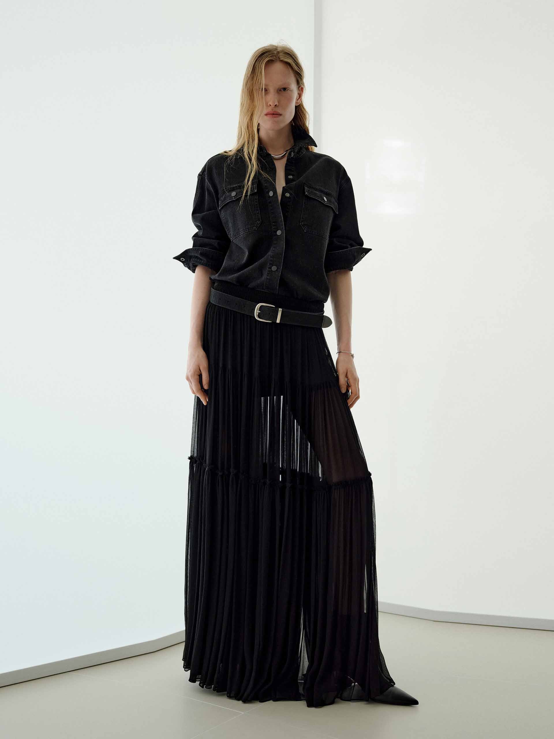 Semi-transparent Maxi Skirt