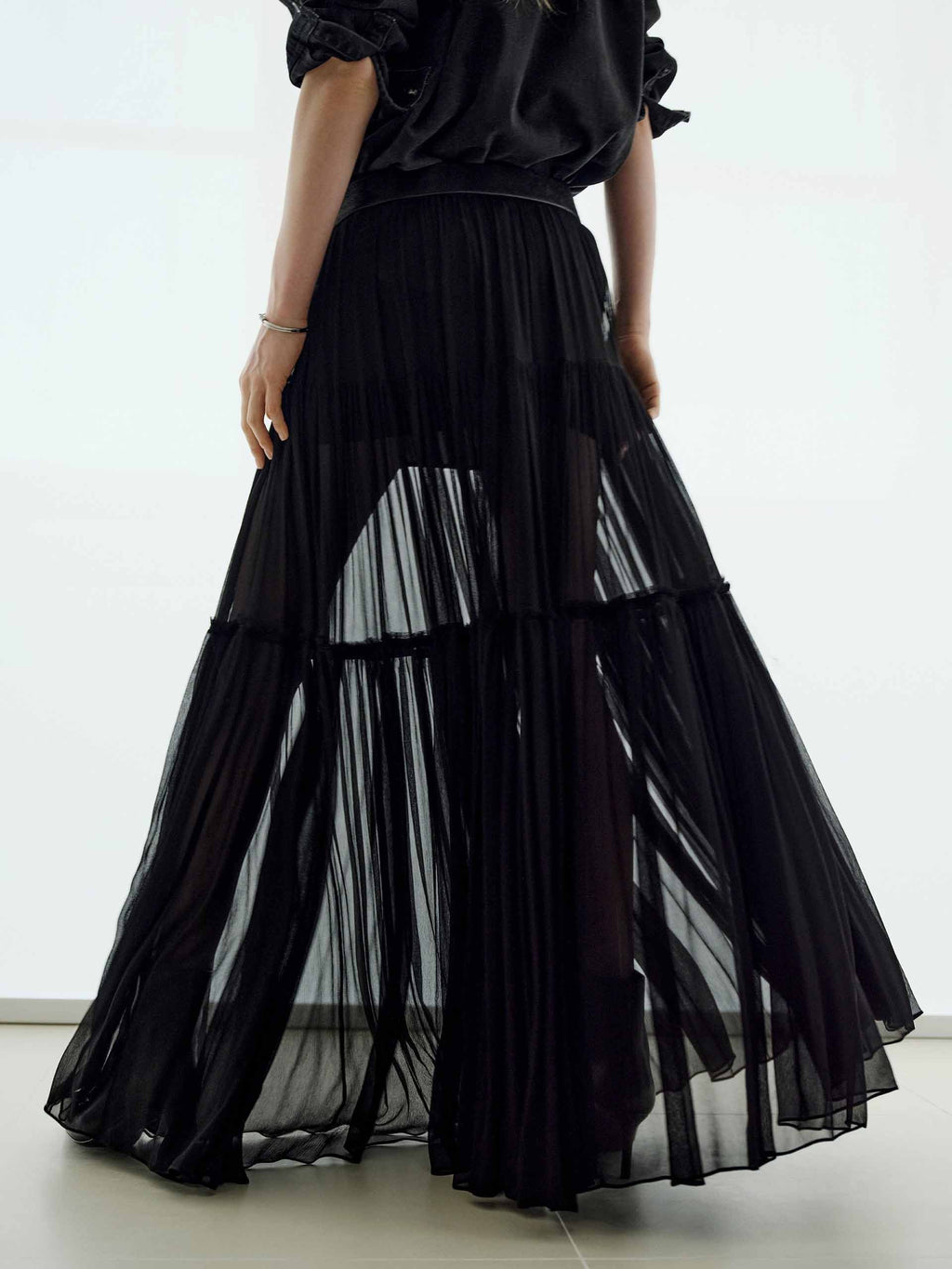 Semi-transparent Maxi Skirt