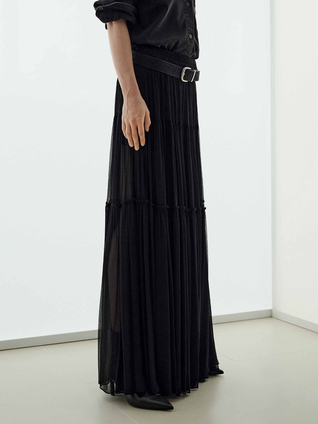 Semi-transparent Maxi Skirt
