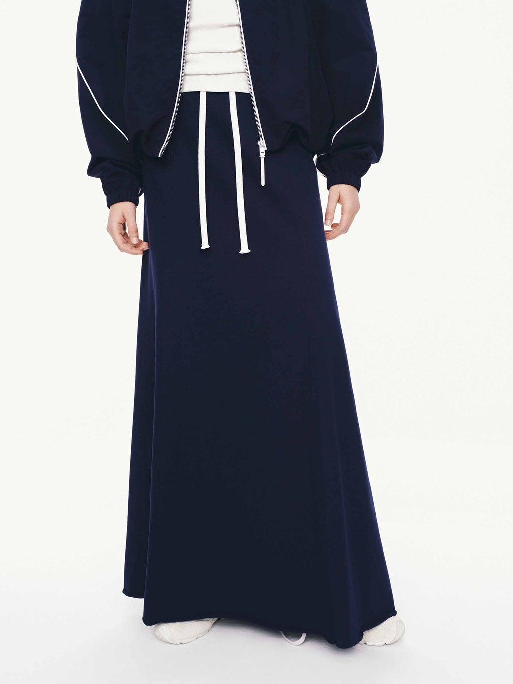 Raw Hem Drawstring Skirt