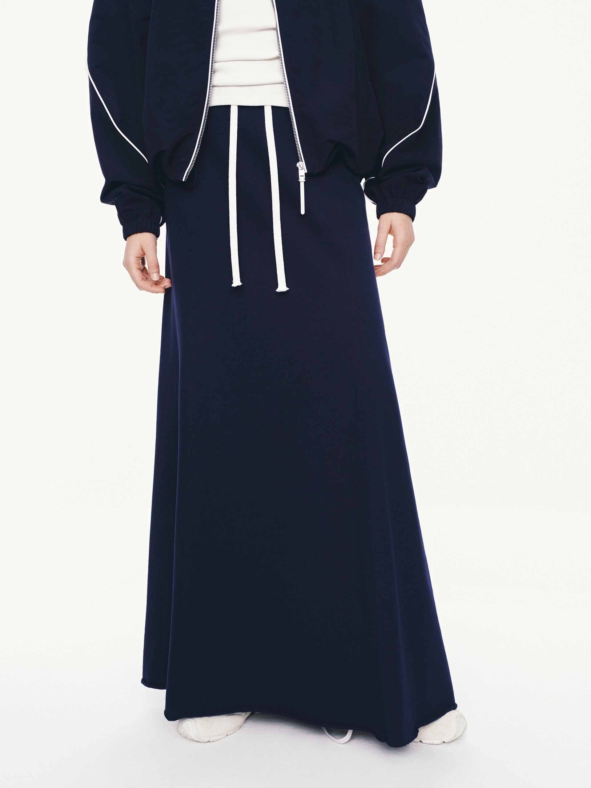 Raw Hem Drawstring Skirt