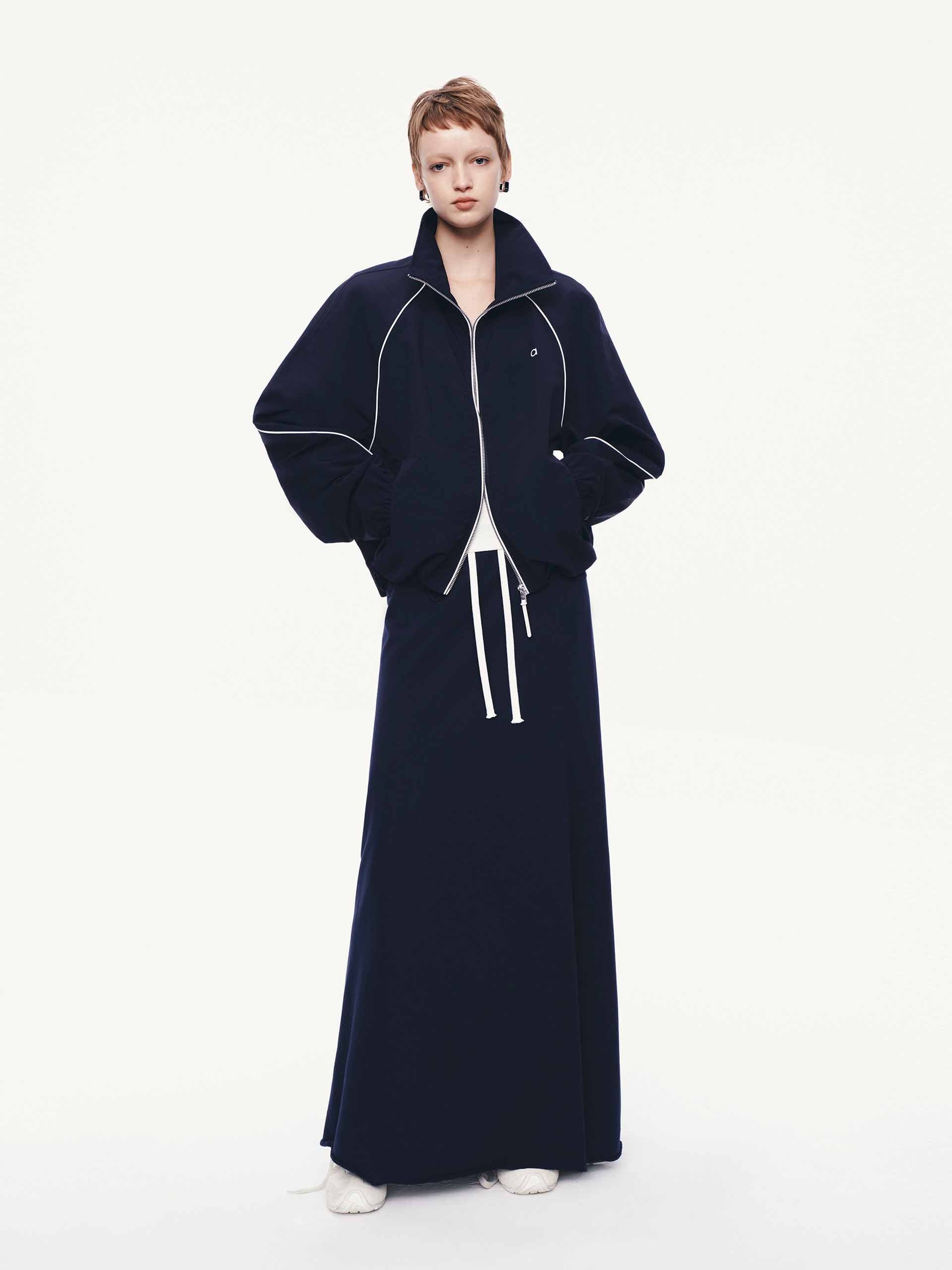 Raw Hem Drawstring Skirt