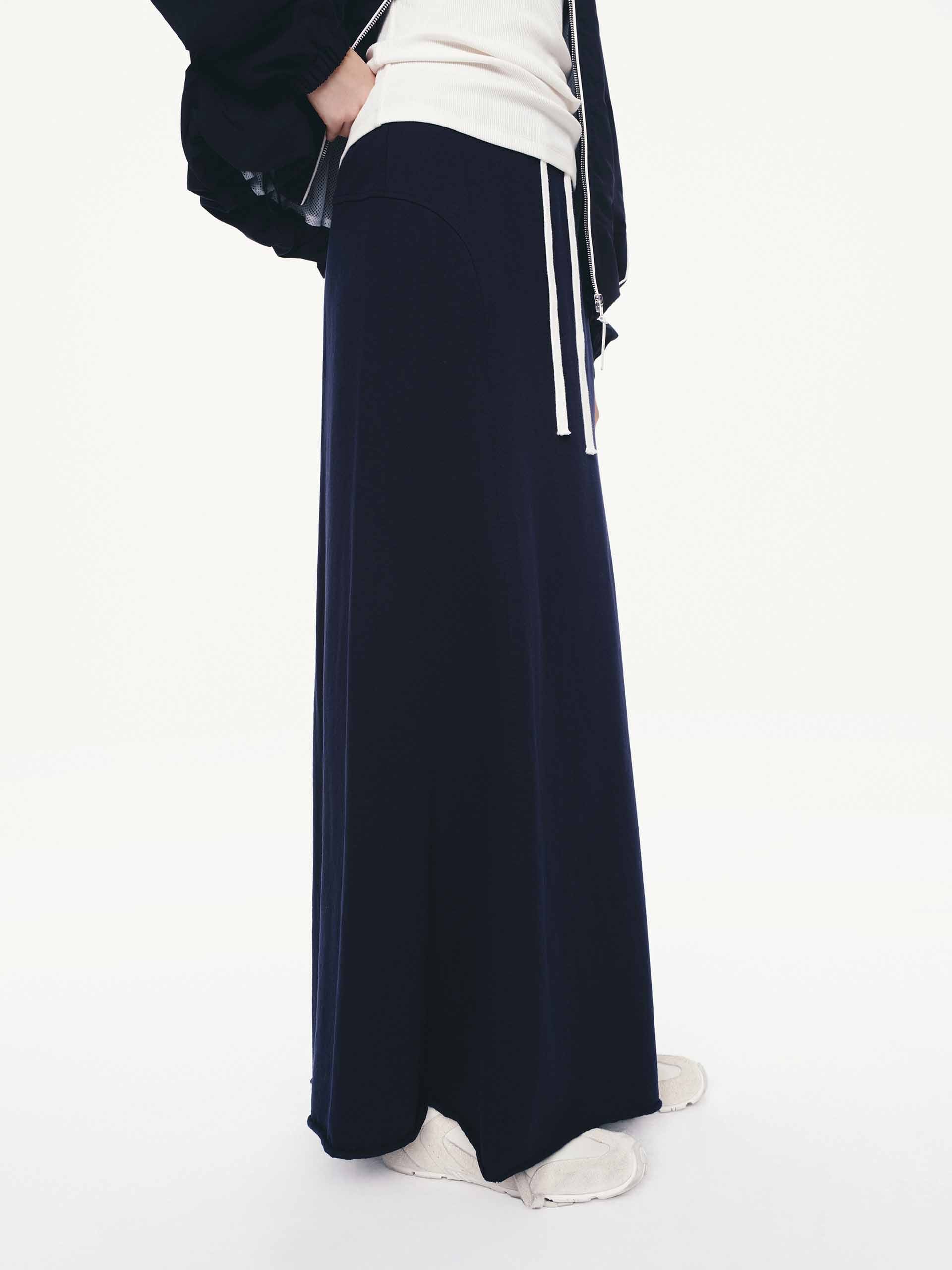 Raw Hem Drawstring Skirt