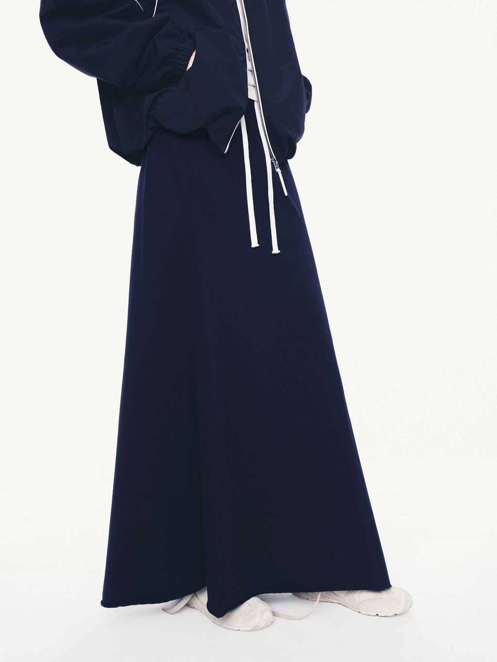 Raw Hem Drawstring Skirt