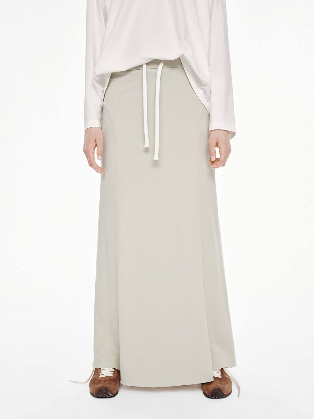 Raw Hem Drawstring Skirt