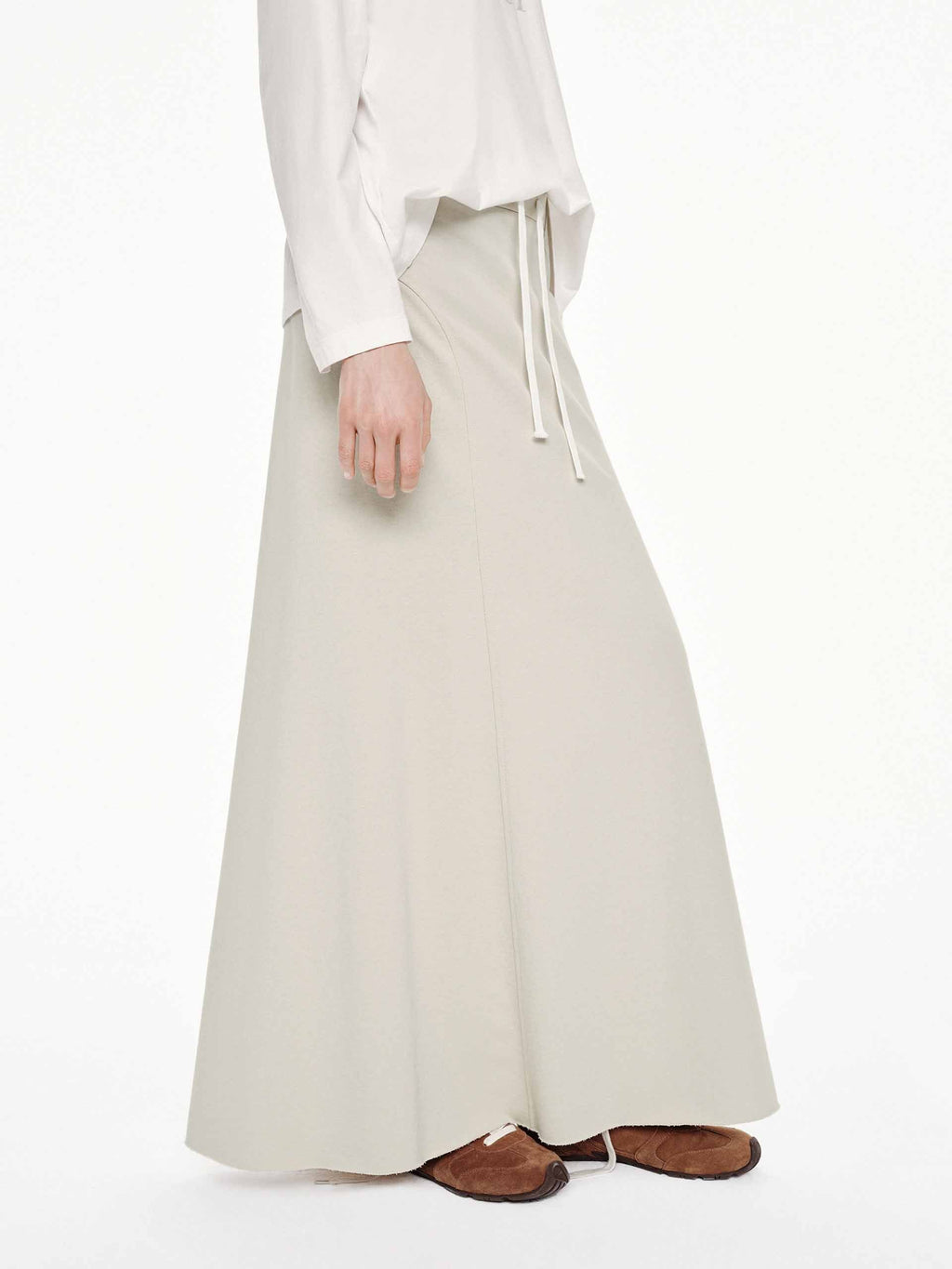 Raw Hem Drawstring Skirt