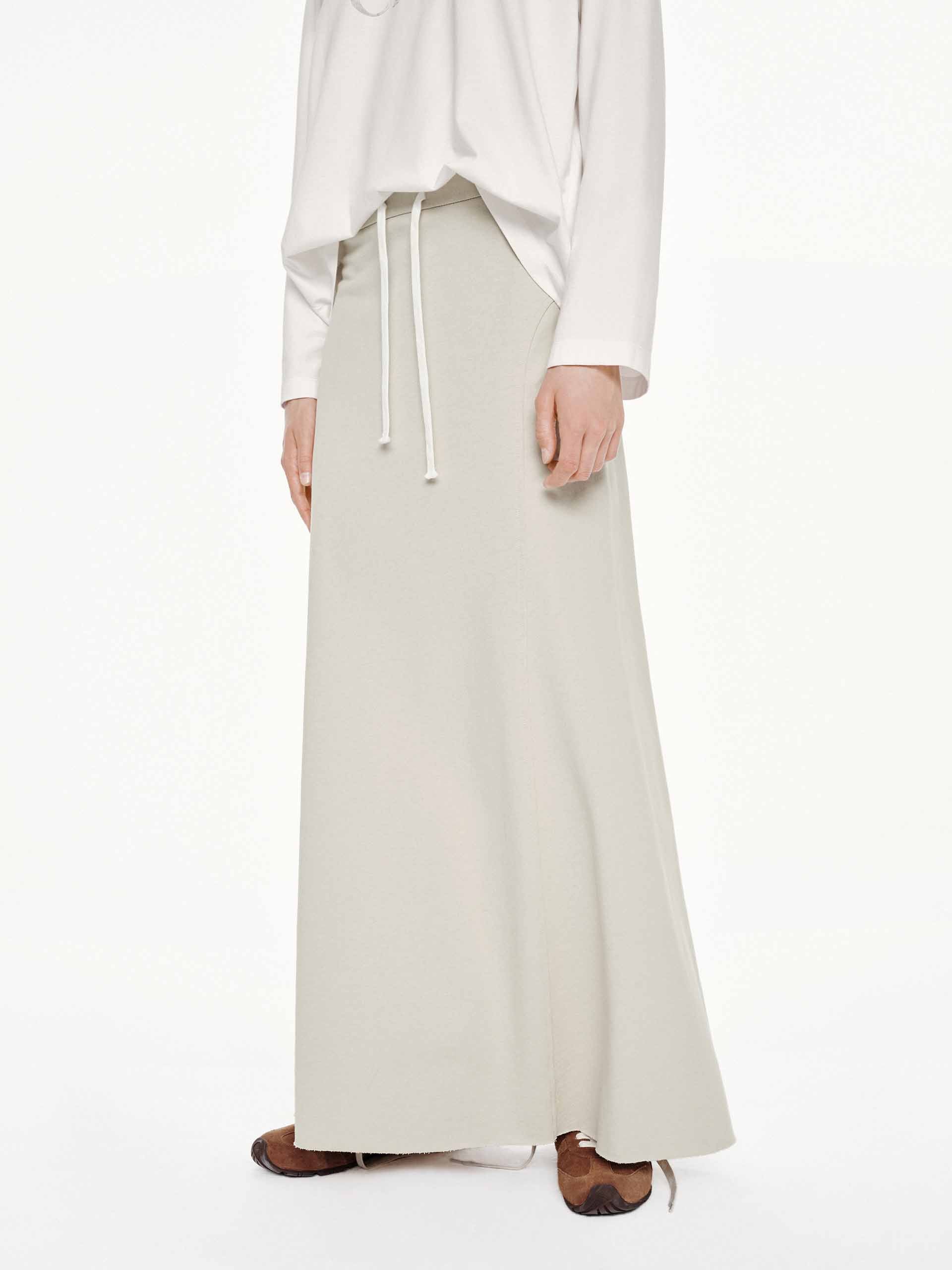 Raw Hem Drawstring Skirt