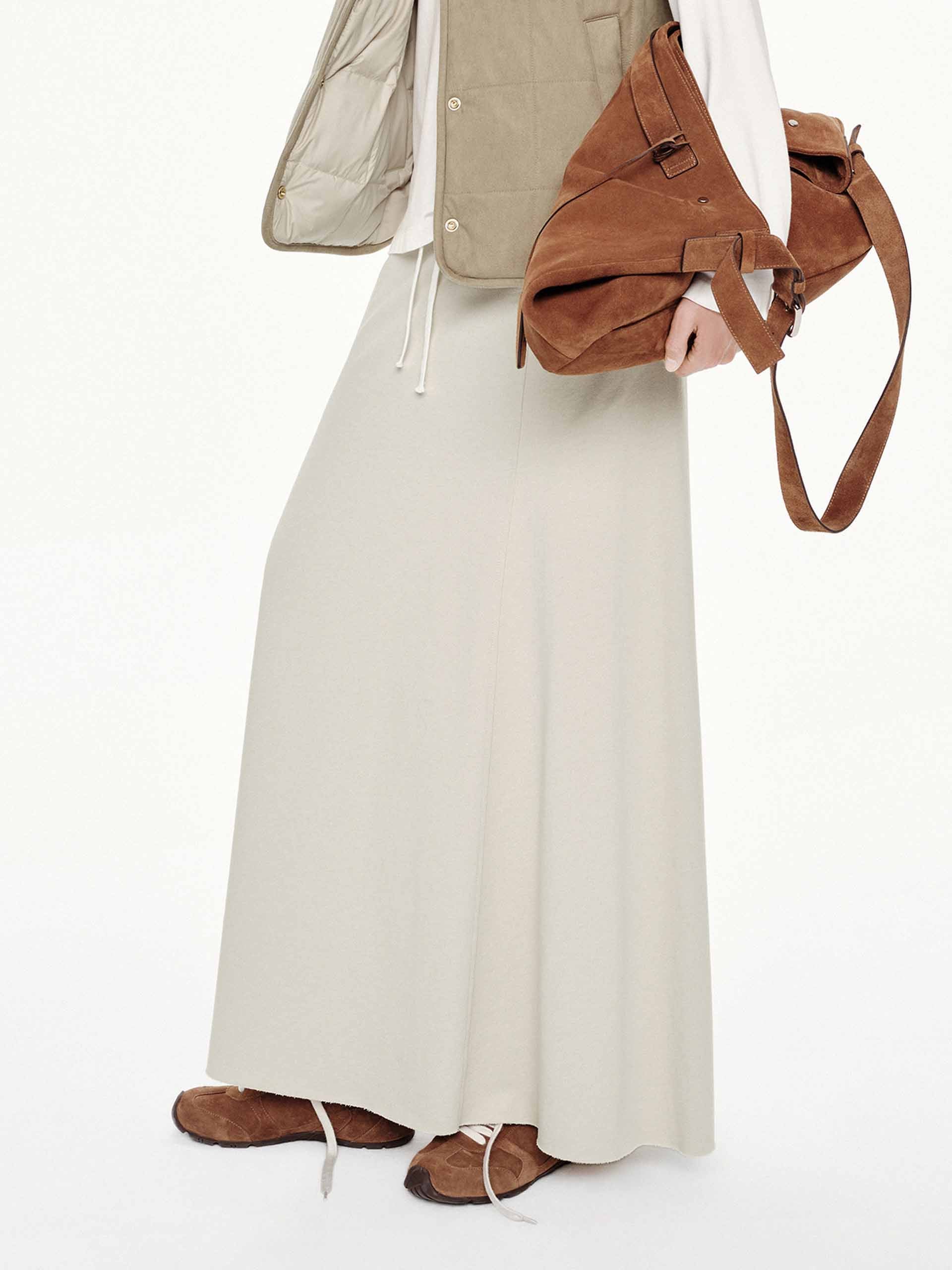 Raw Hem Drawstring Skirt
