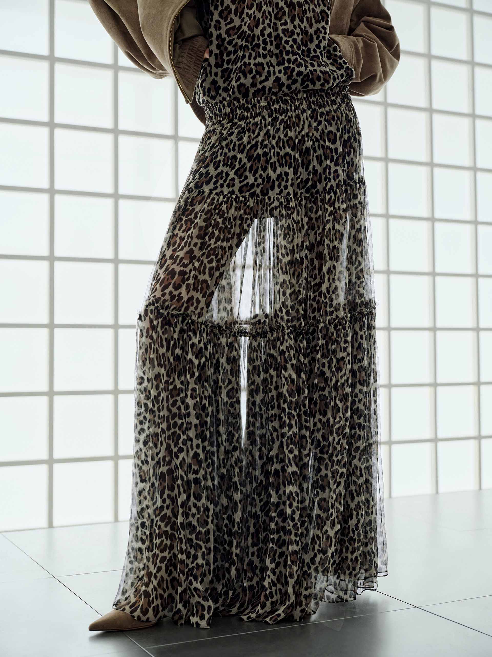 Tulle Leopard Print Skirt