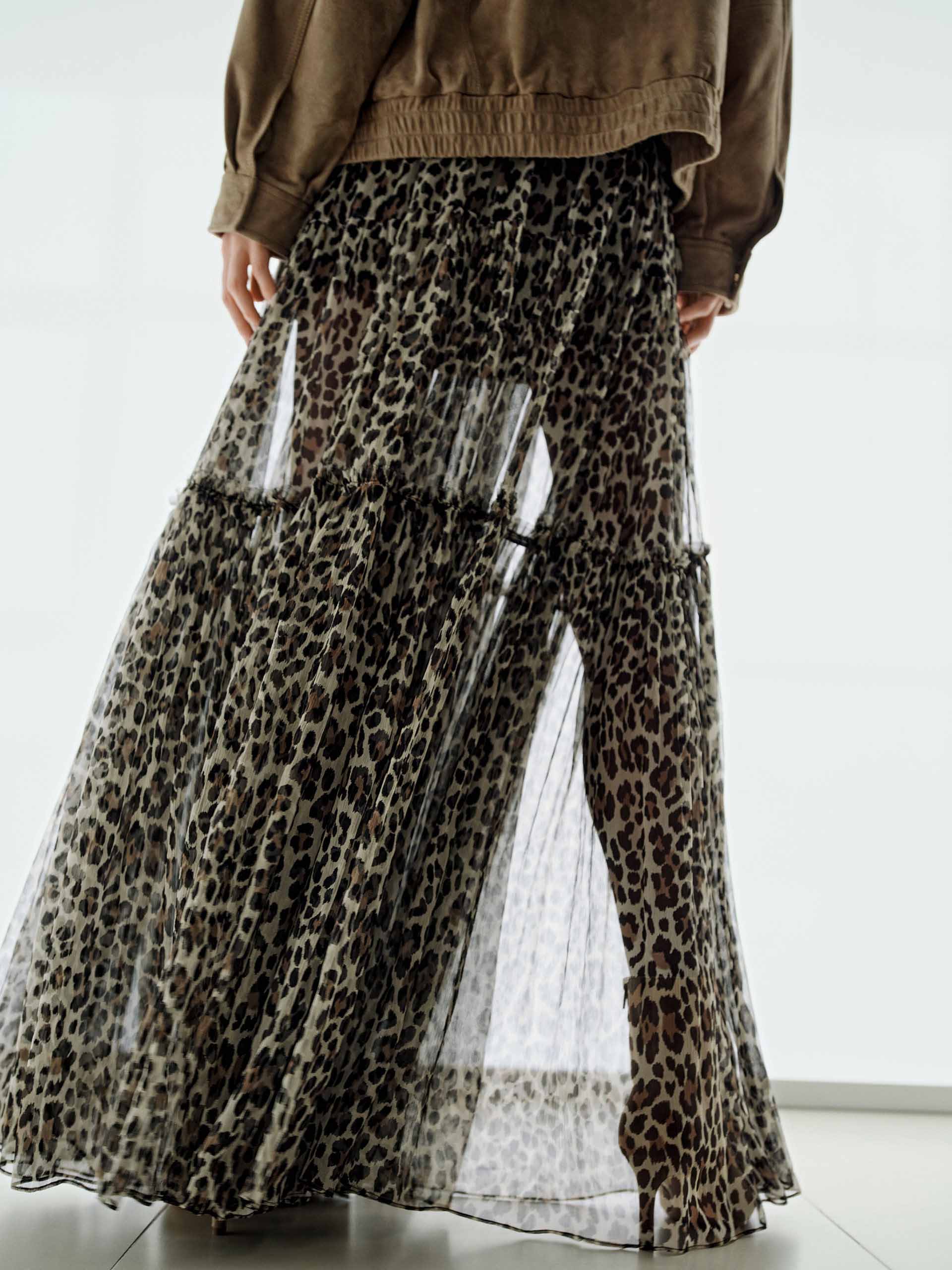 Tulle Leopard Print Skirt