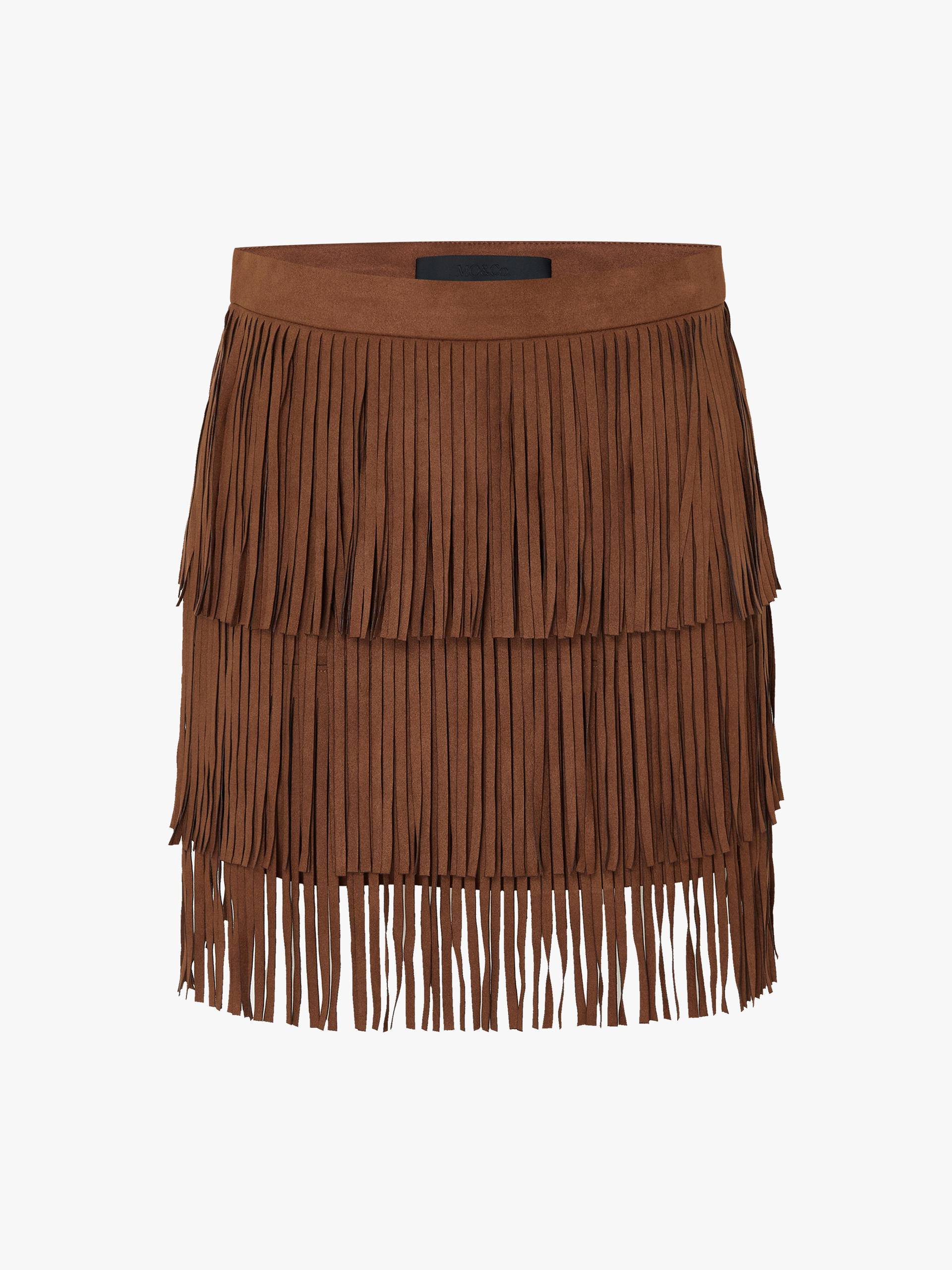 Fringe Faux Suede Mini Skirt