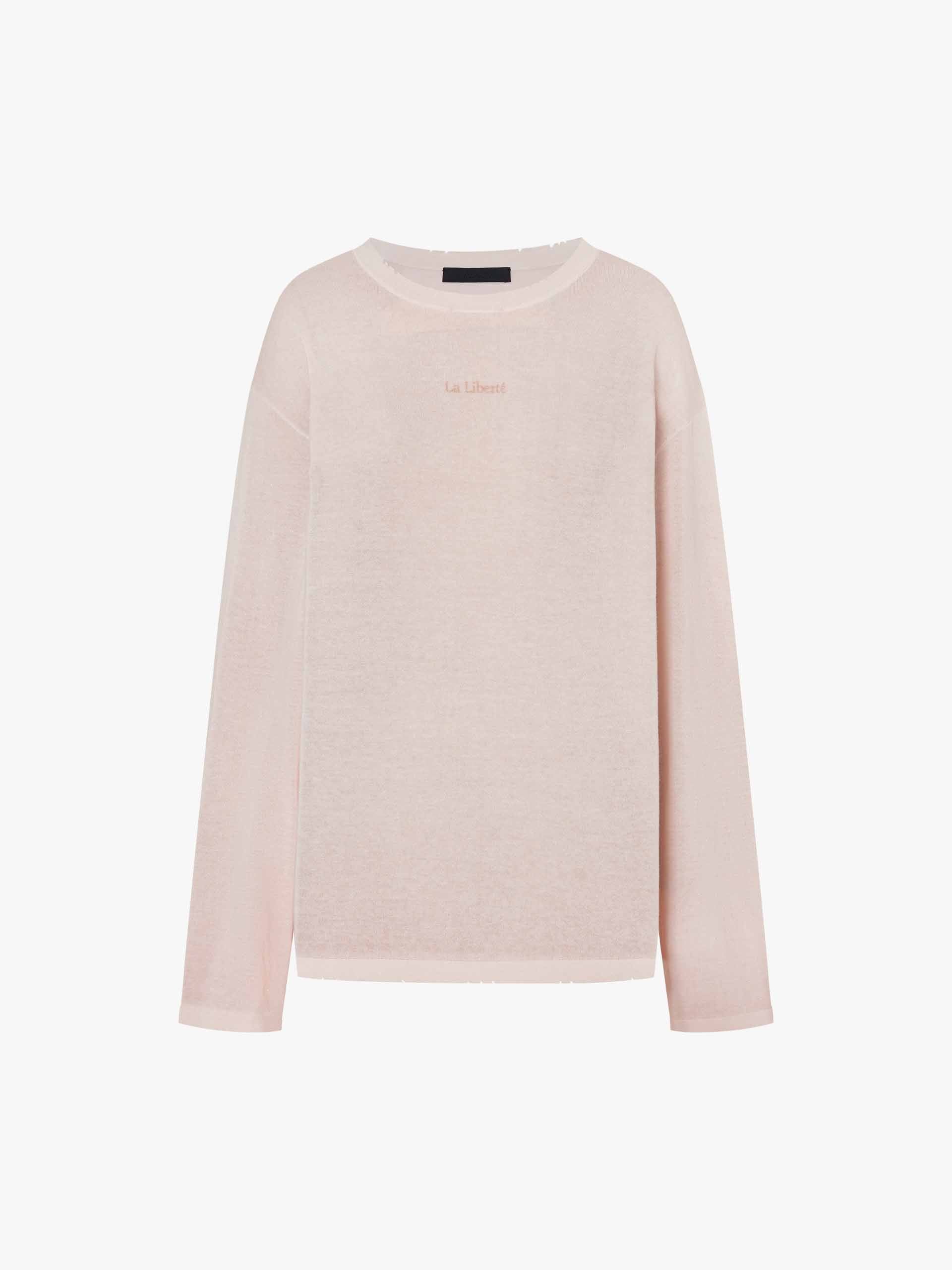 Distressed Collar Knit Sweater