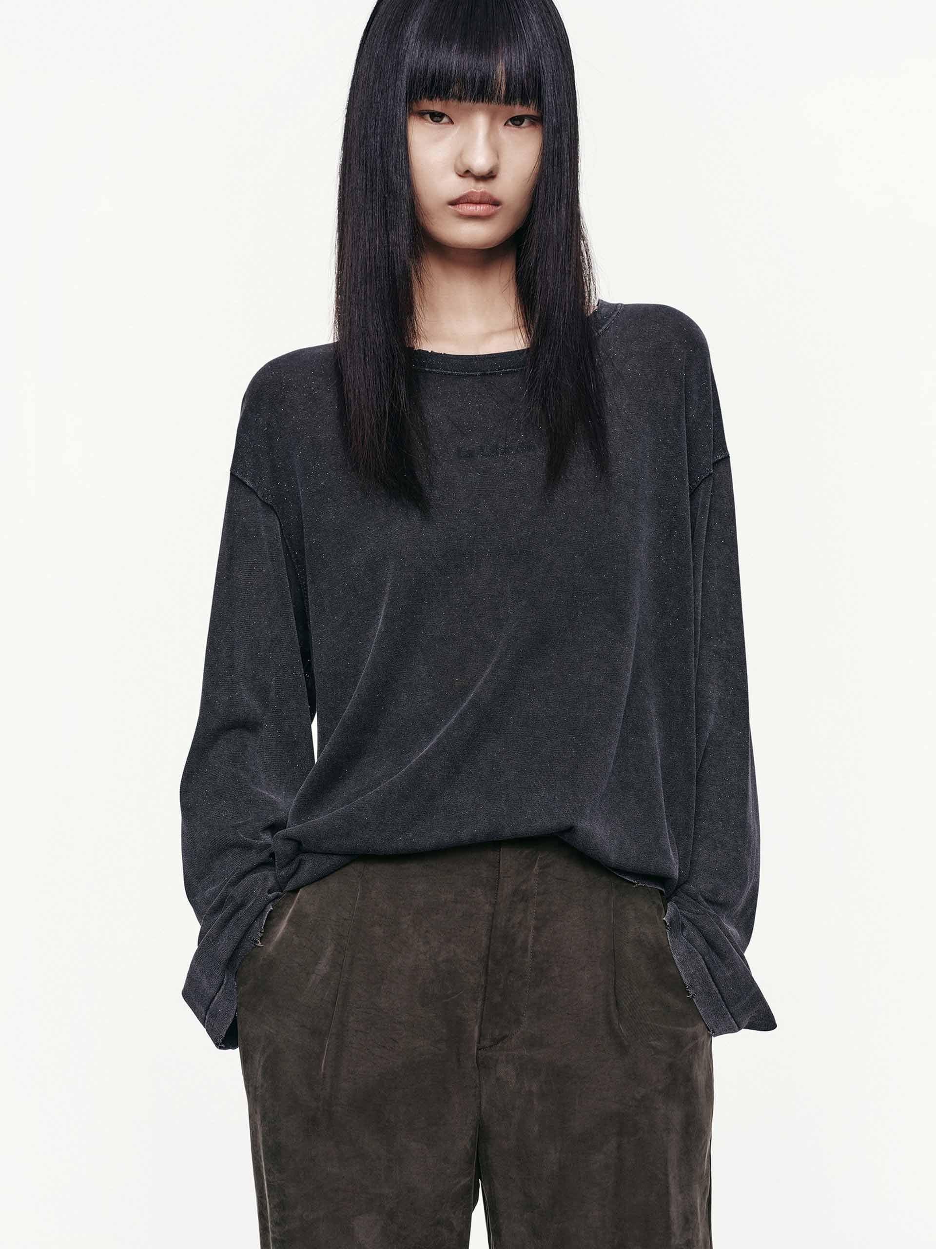 Distressed Collar Knit Sweater