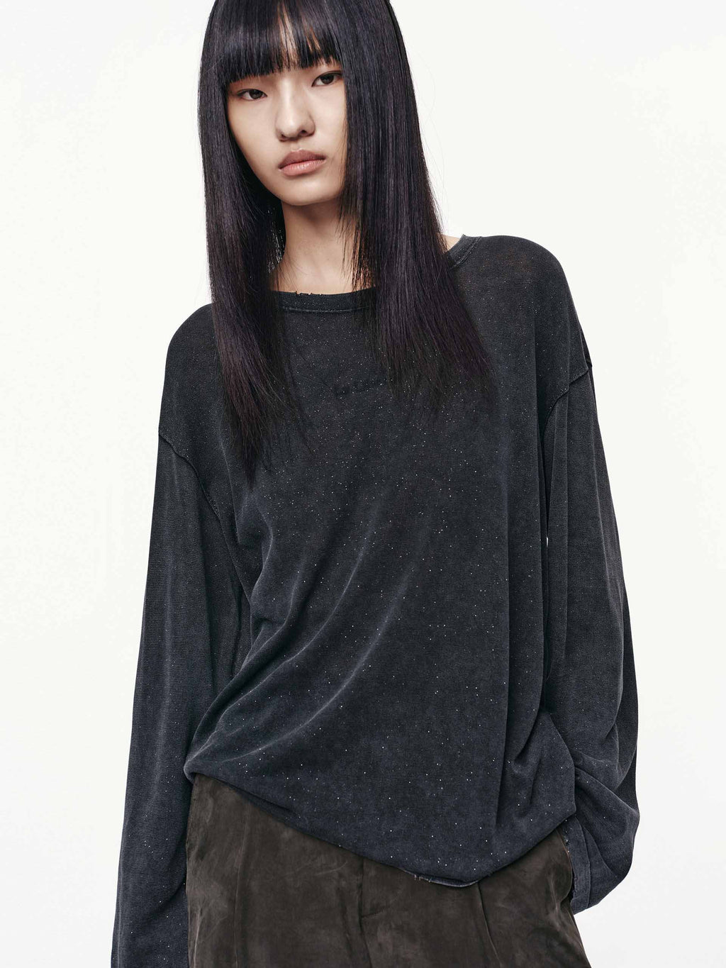 Distressed Collar Knit Sweater
