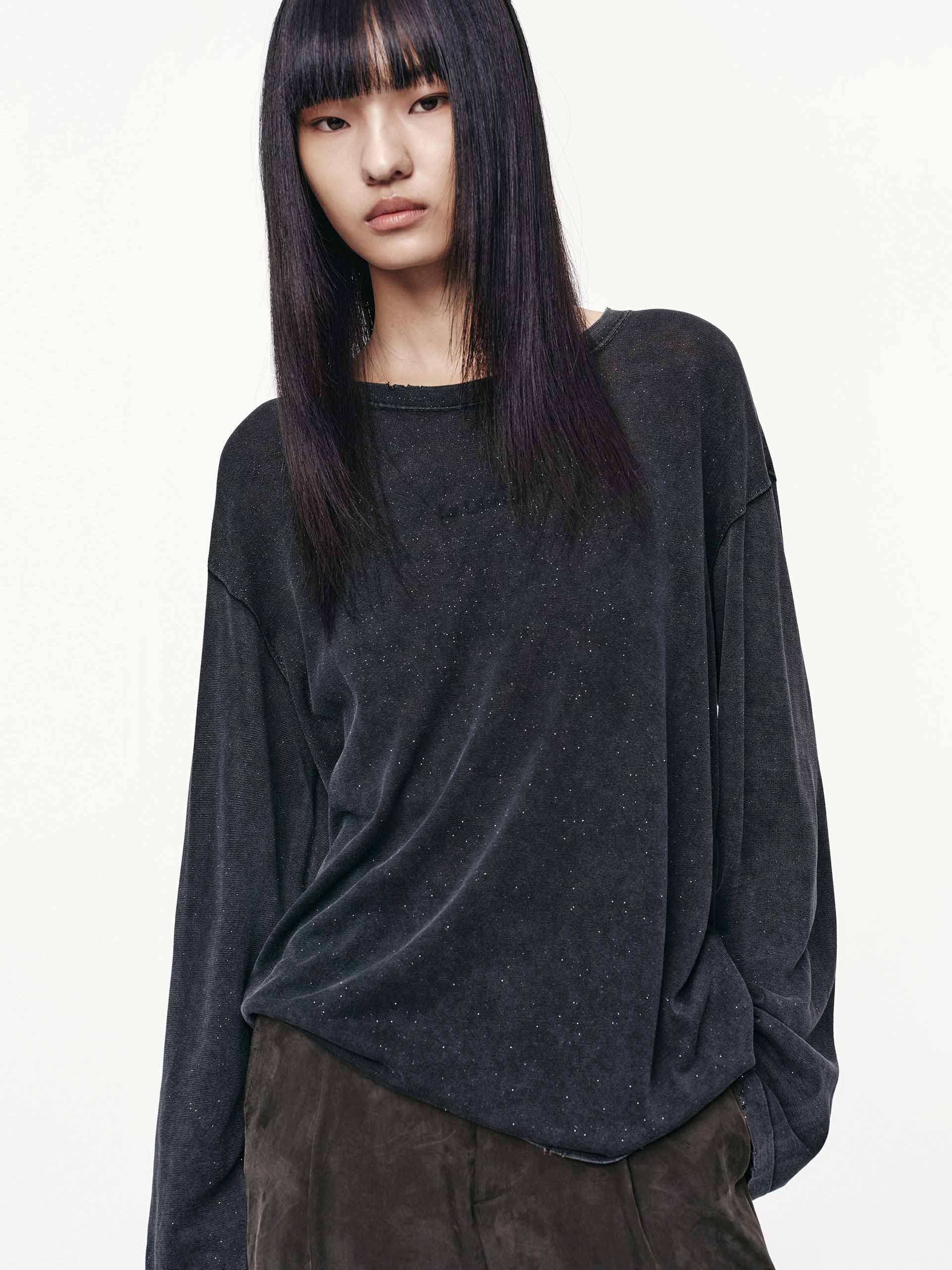 Distressed Collar Knit Sweater