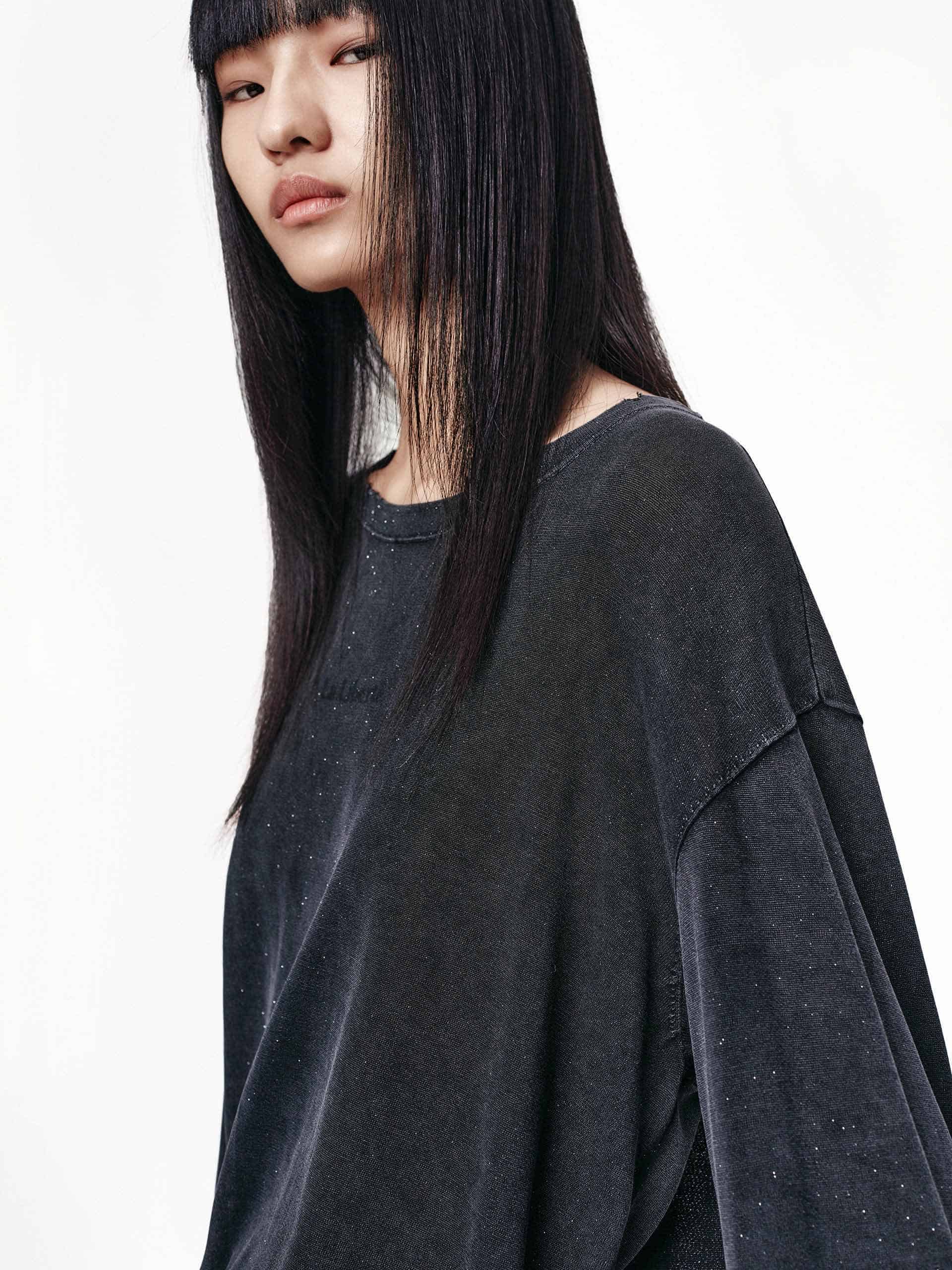 Distressed Collar Knit Sweater
