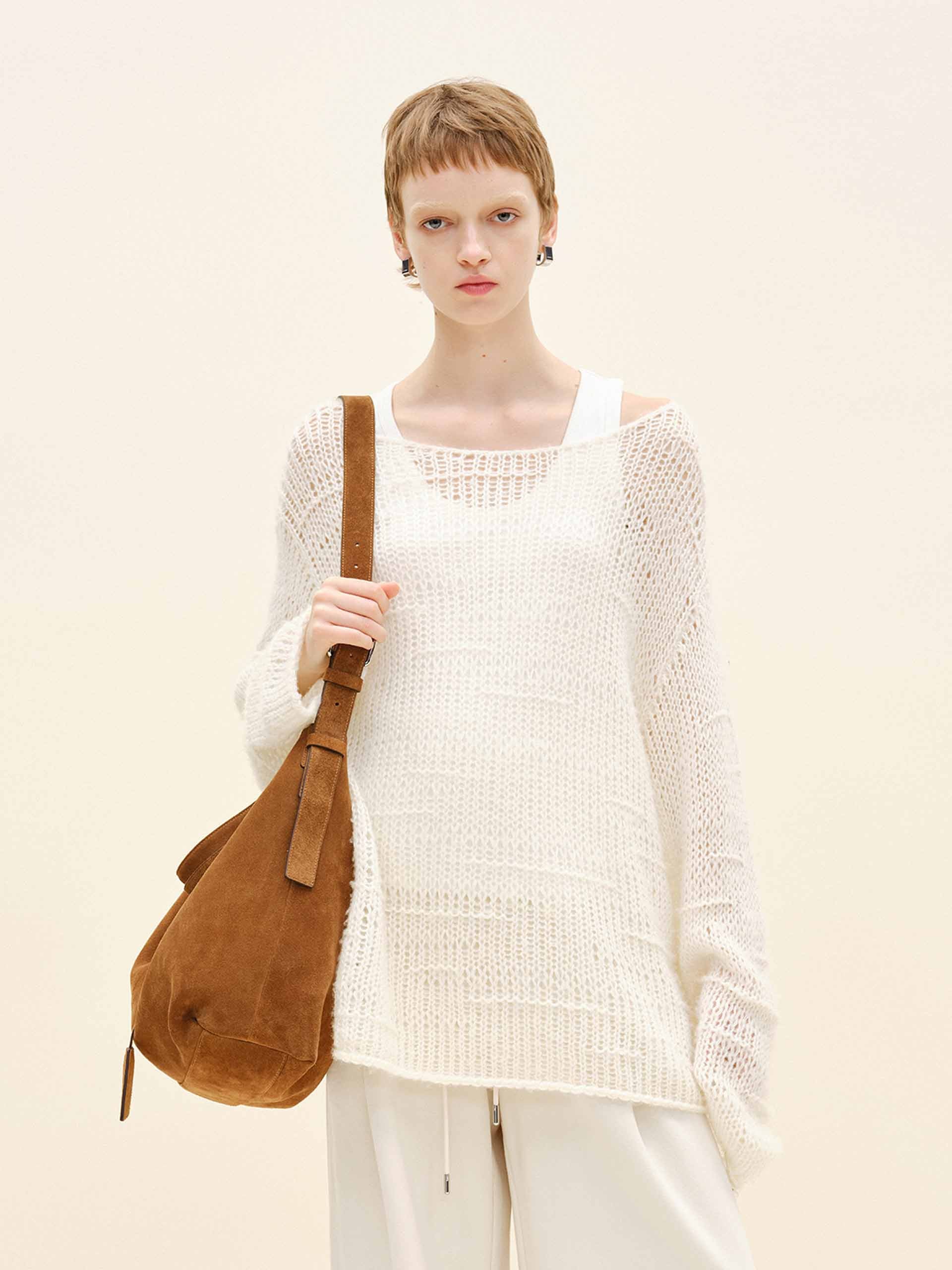 Included Linen Crochet Sweater