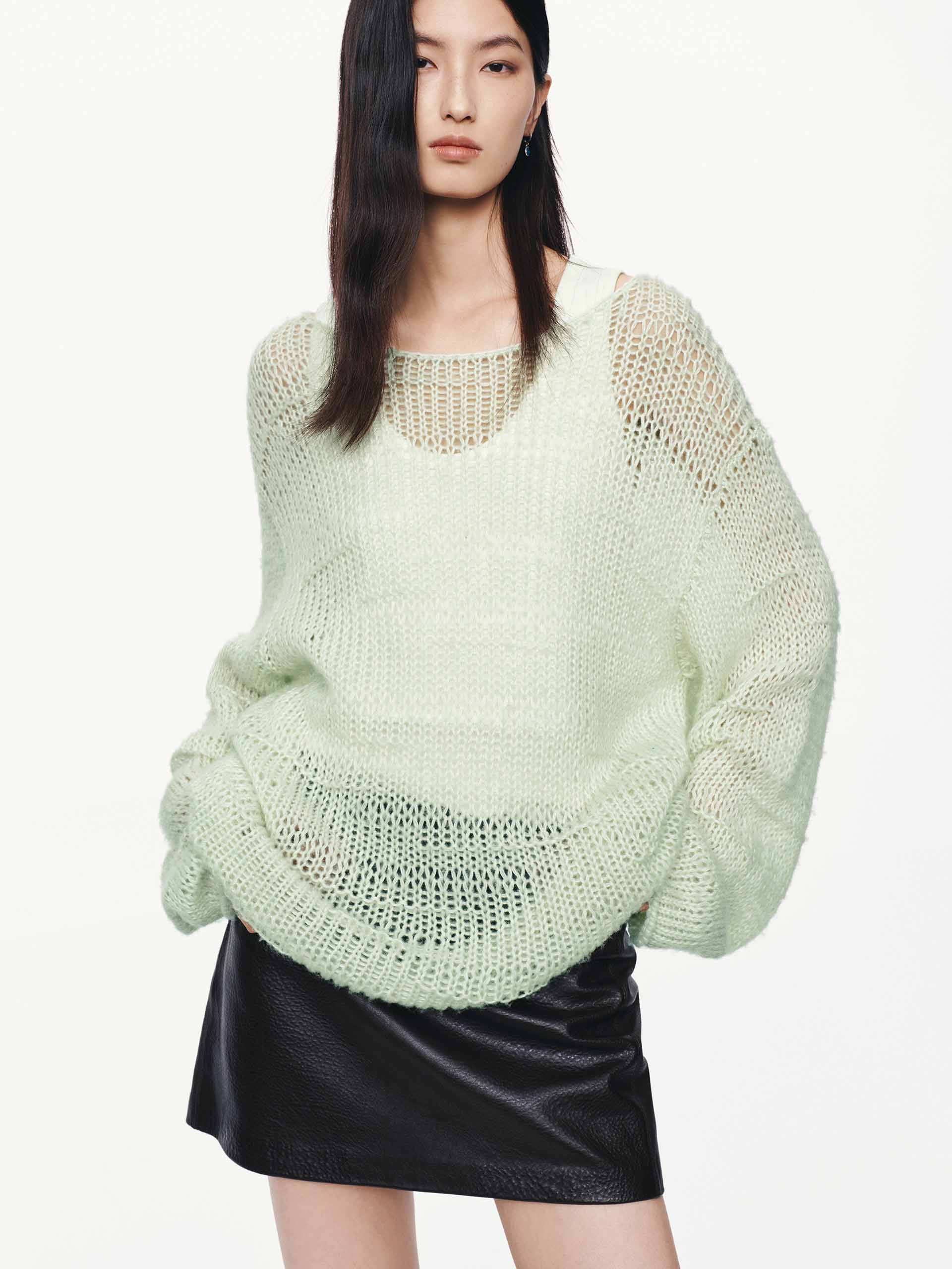 Included Linen Crochet Sweater