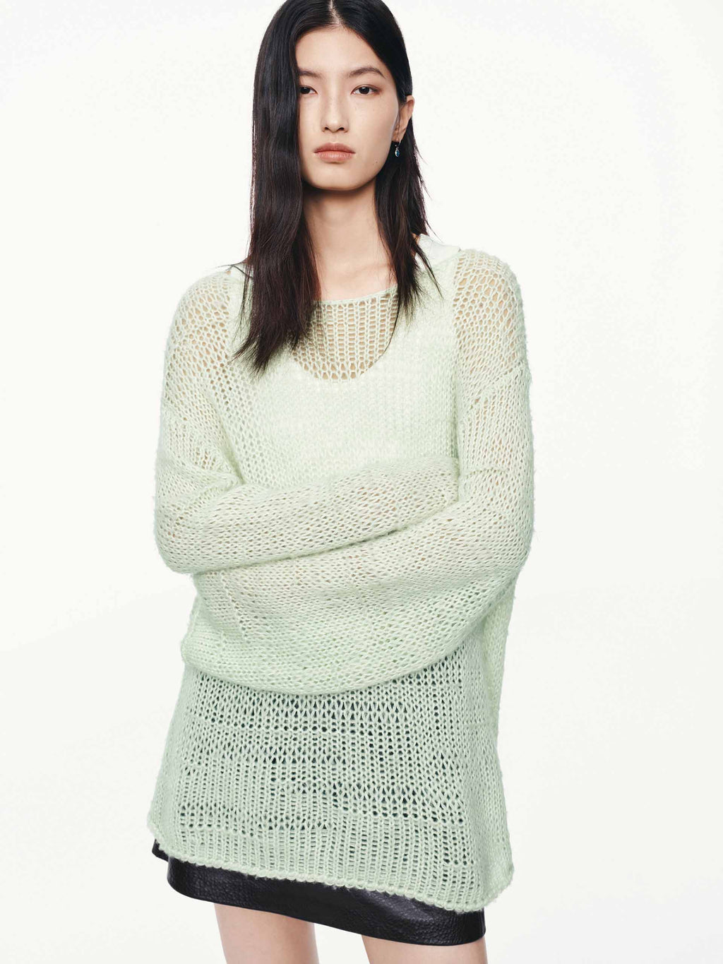 Included Linen Crochet Sweater