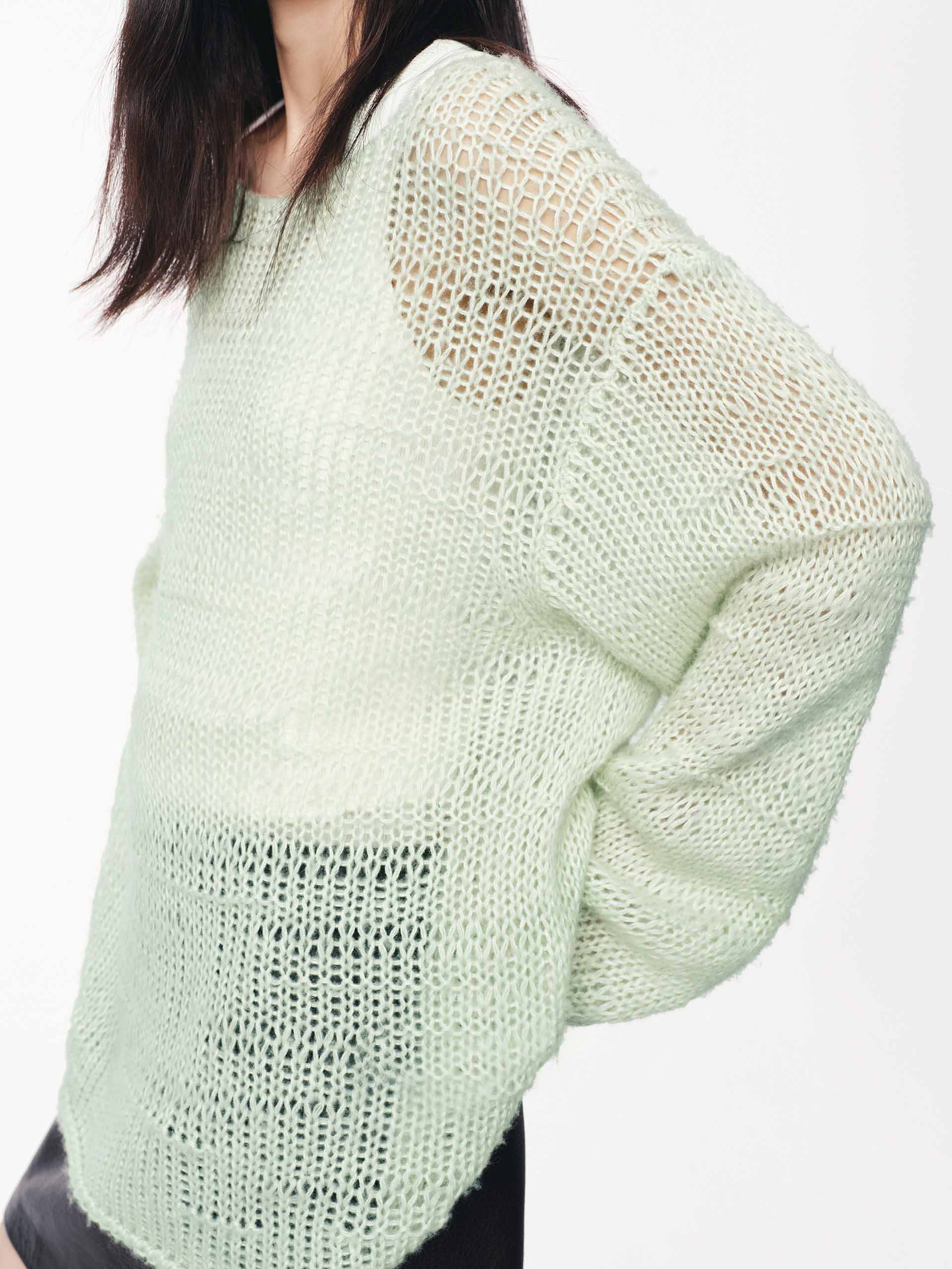 Included Linen Crochet Sweater