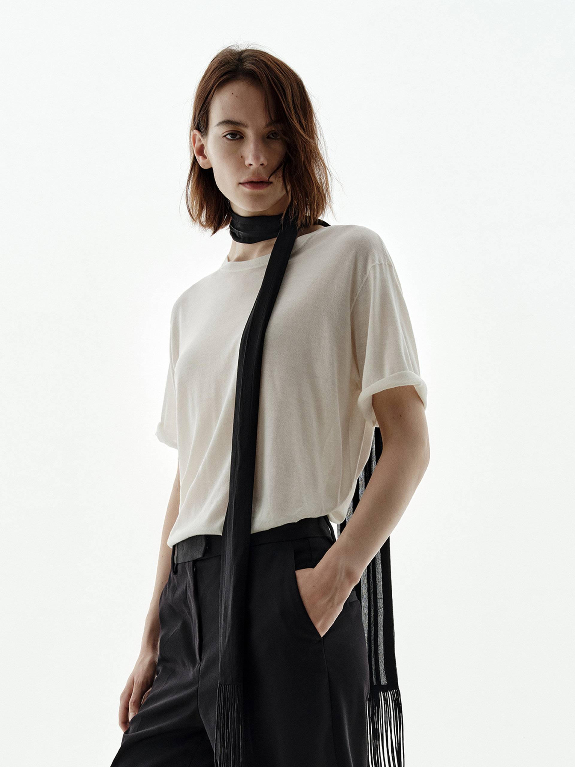 Pure Color Silk Blend Top