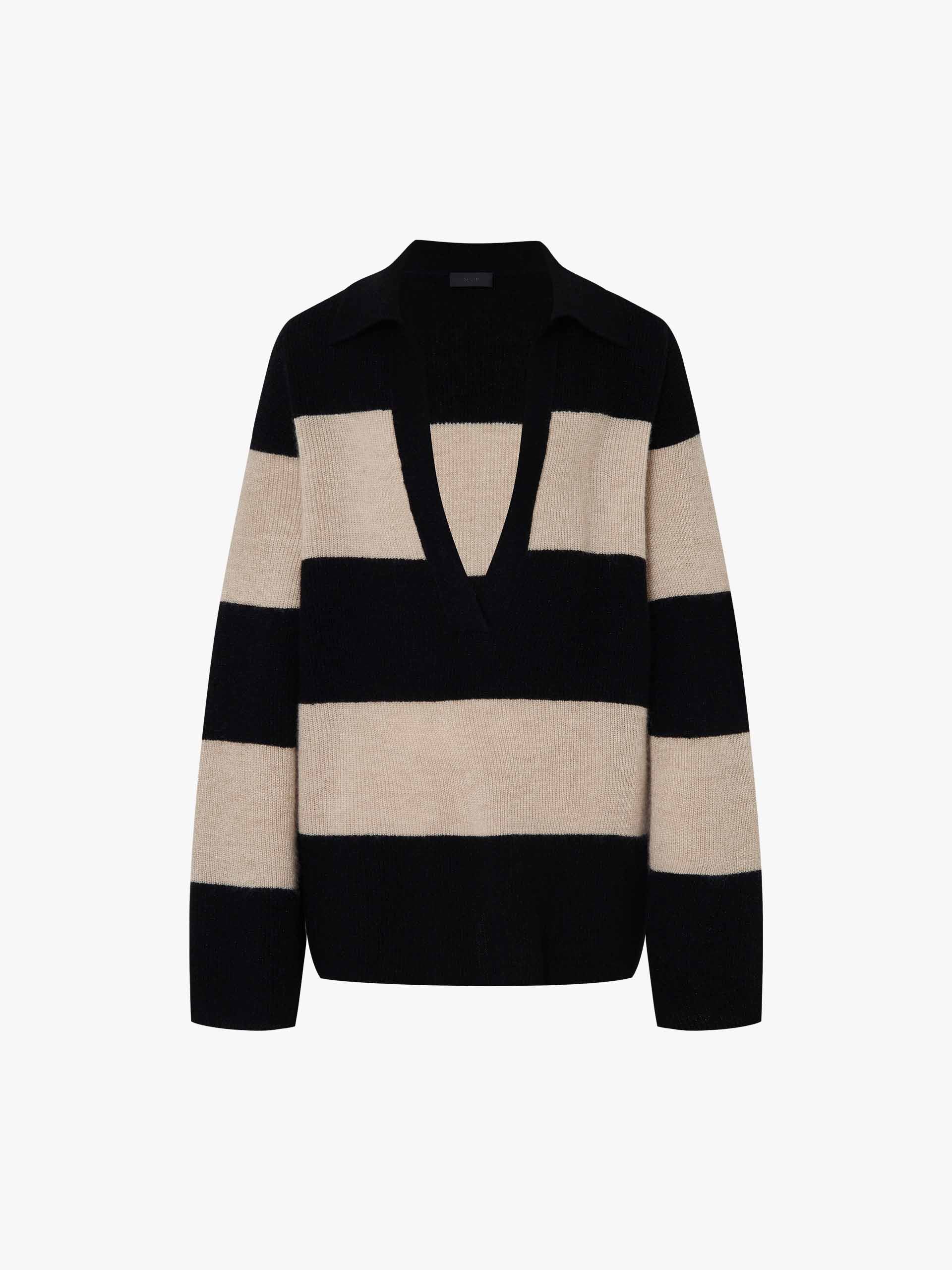 Striped V-neck Sweater