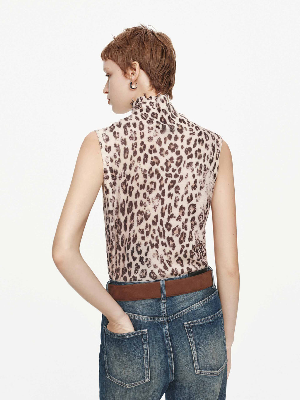 Leopard Print Turtleneck Sweater