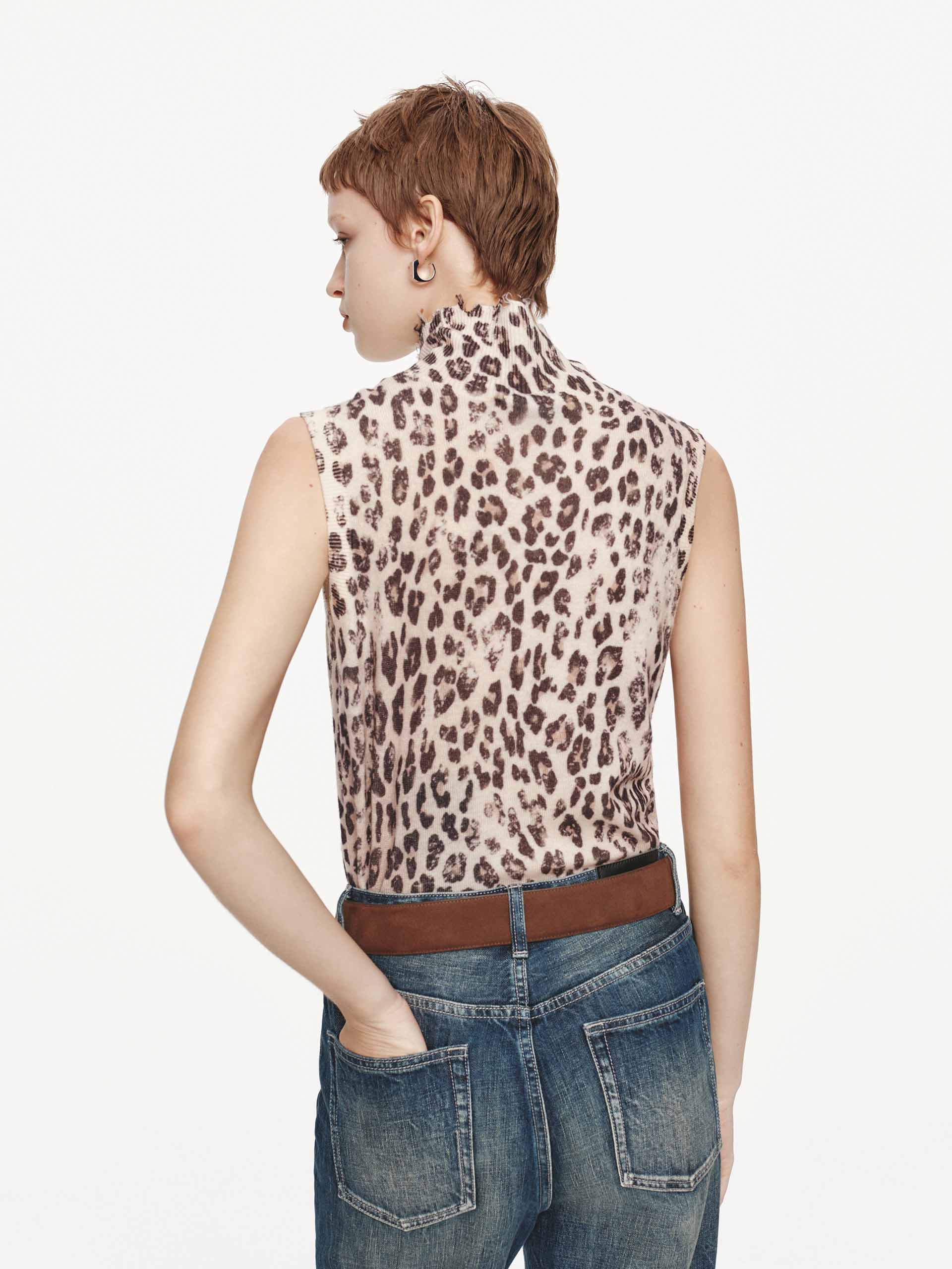 Leopard Print Turtleneck Sweater