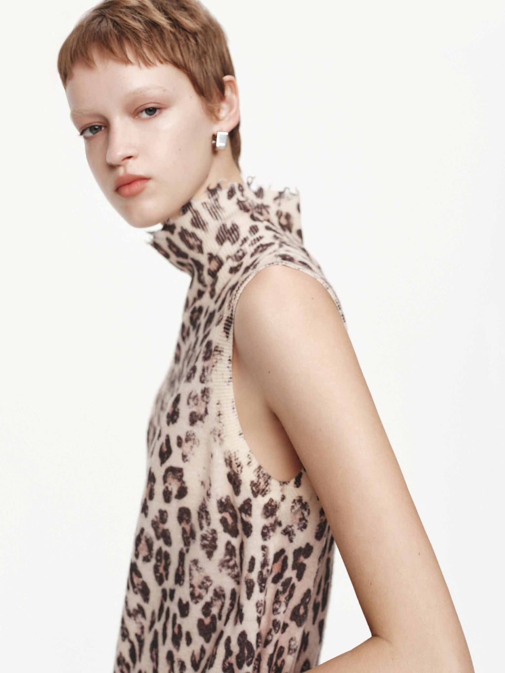 Leopard Print Turtleneck Sweater