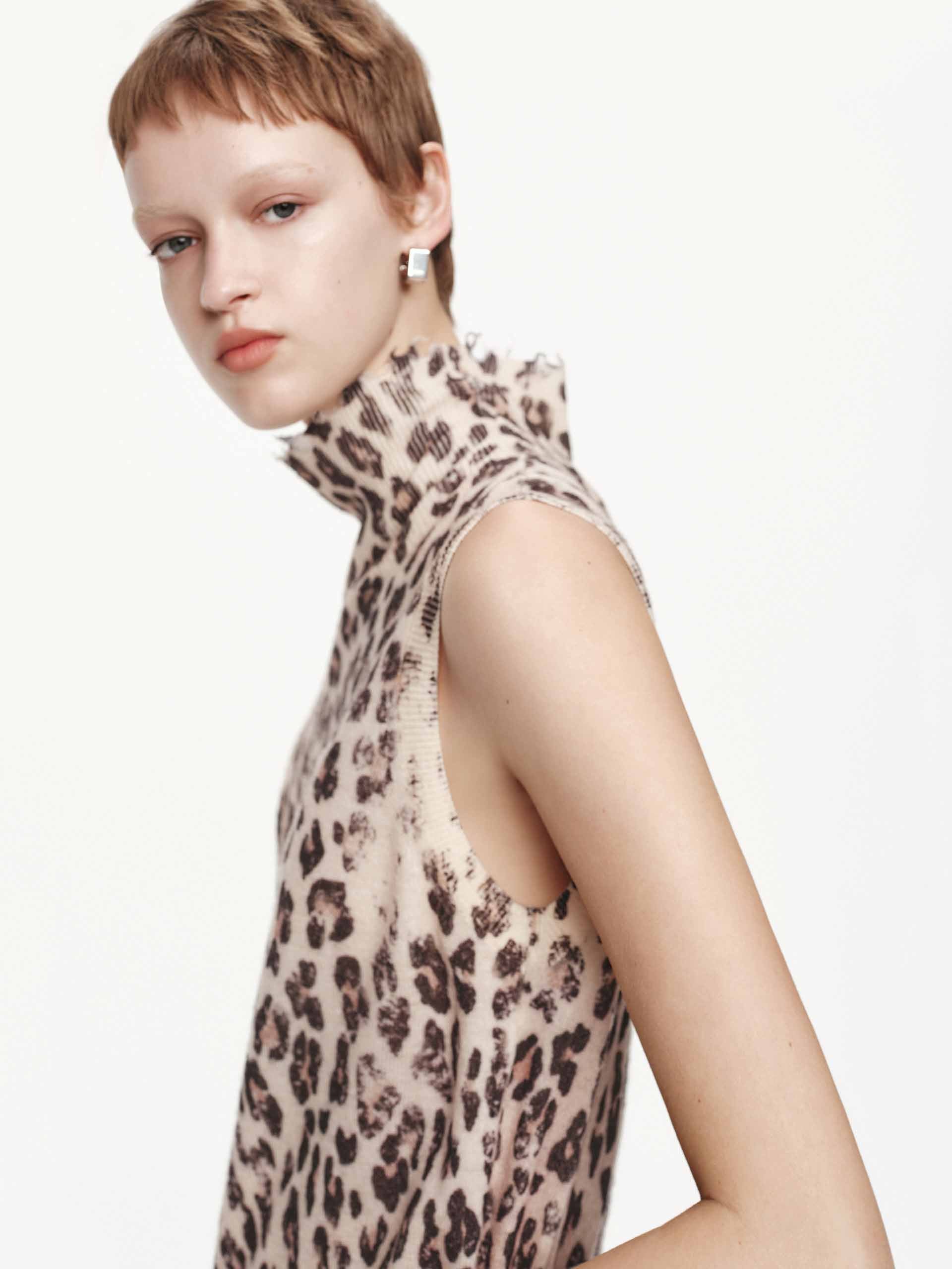Leopard Print Turtleneck Sweater