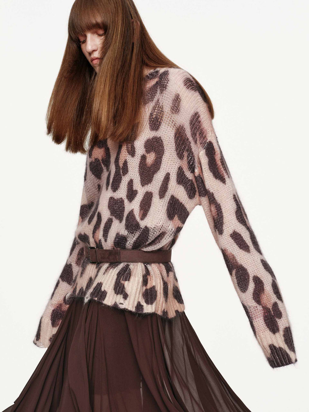Leopard Print Distressed Sweater
