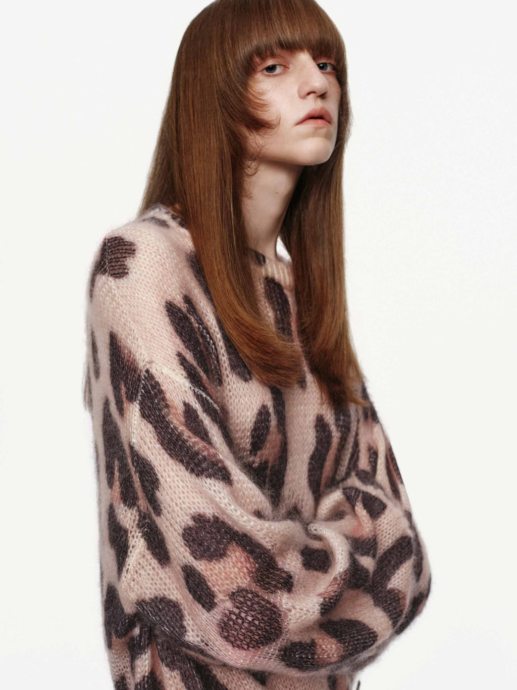Leopard Print Distressed Sweater